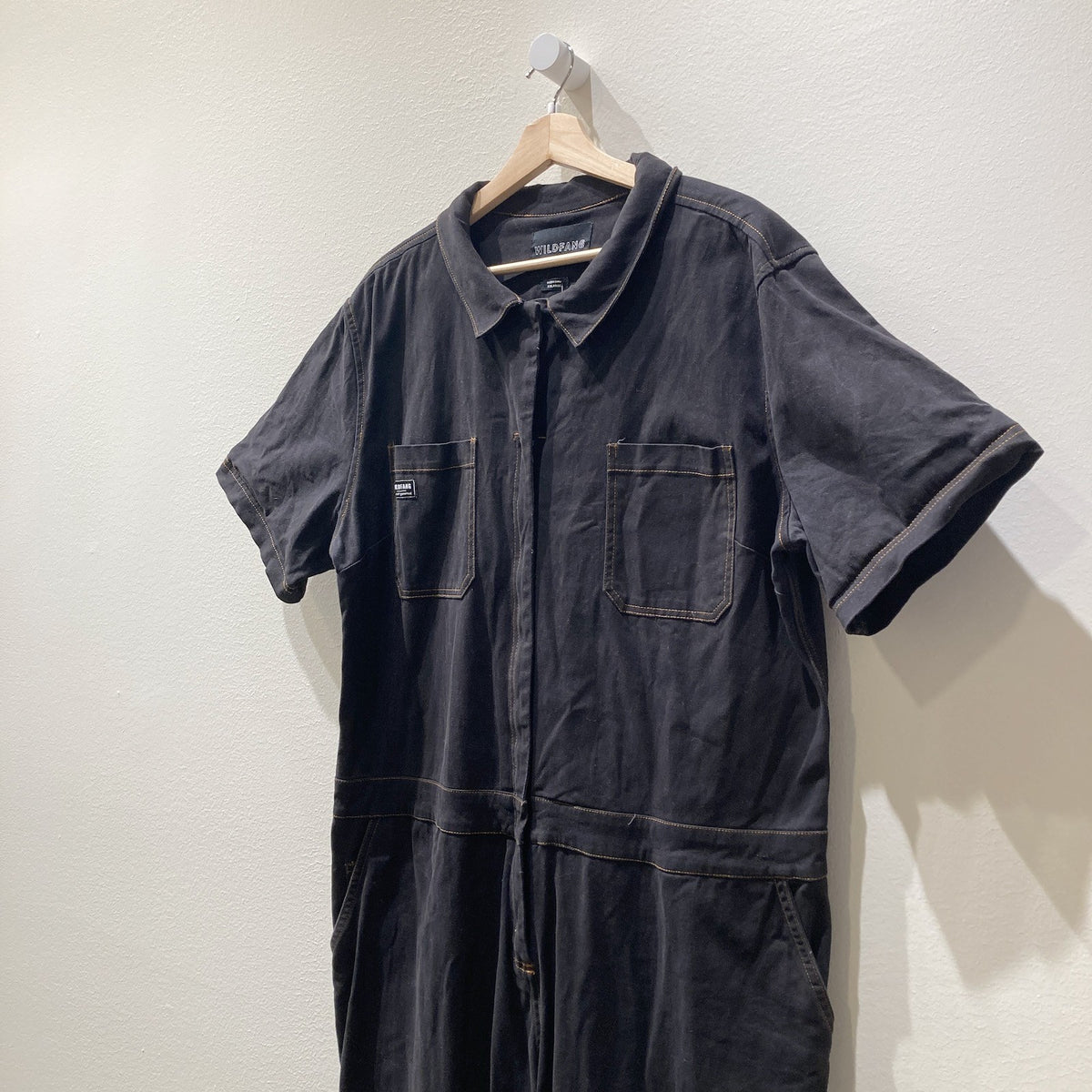 Wildfang Black Short Sleeve Essential Coverall Jumpsuit - Size XXL - 0530JF