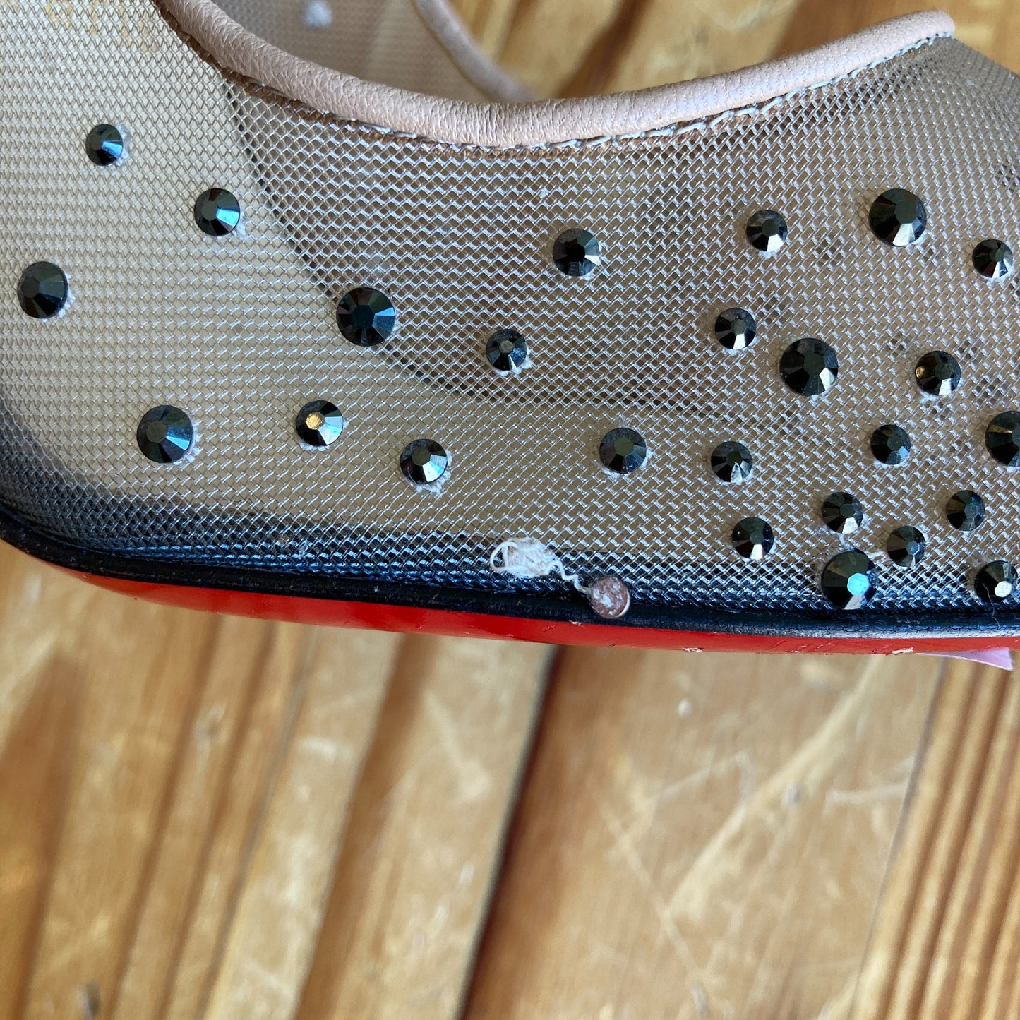 Christian Louboutin Mesh Follies Strass Pumps Heels *damage - 40.5 / 10 - 0806FA