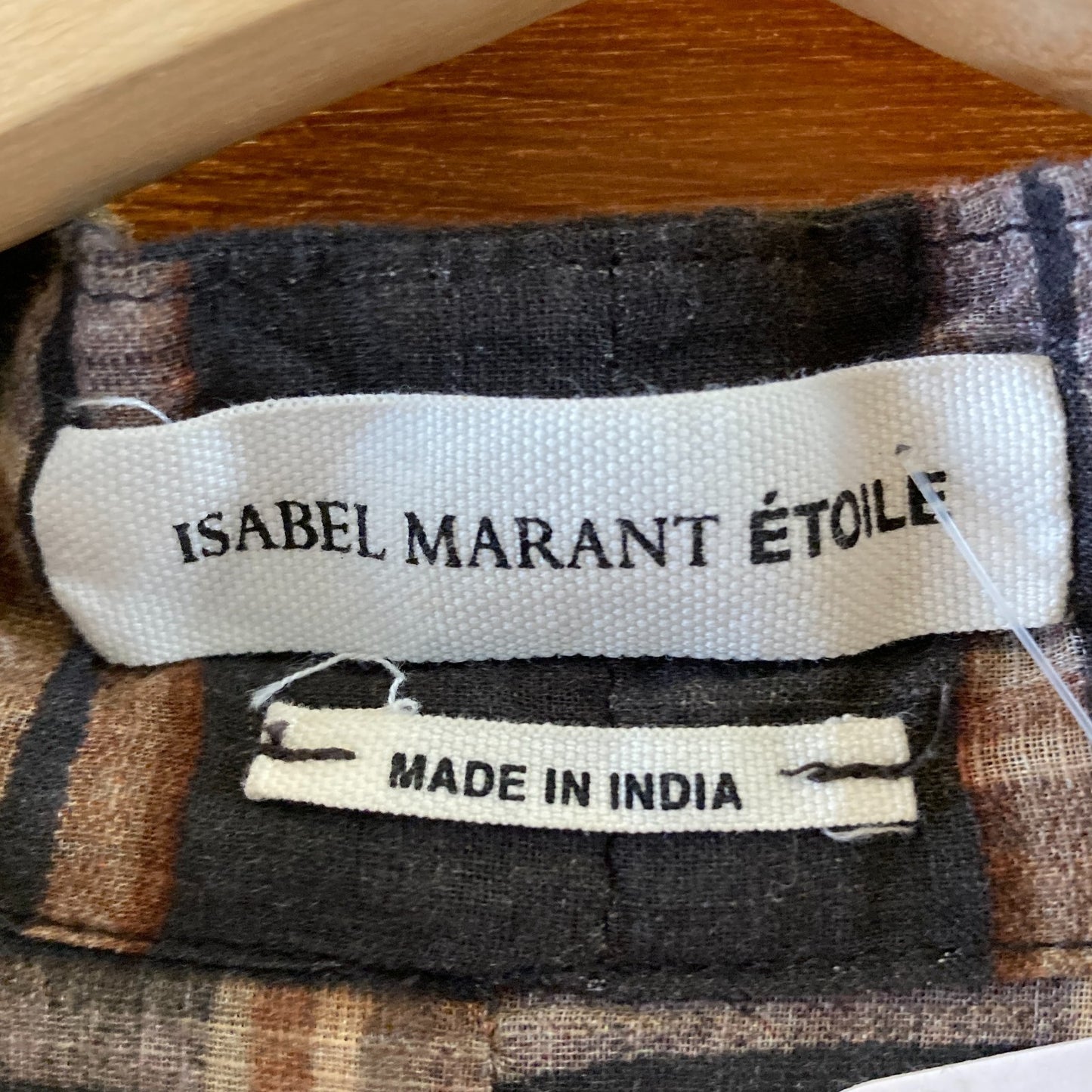 S - Etoile Isabel Marant Plaid Long Sleeve Wrap Top Cotton Dress 0430KT