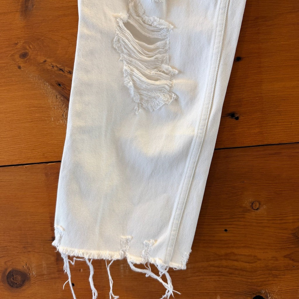 AllSaints White Cropped Distressed Ivy Destroys Boys Jeans - Size 28 - 1007SB