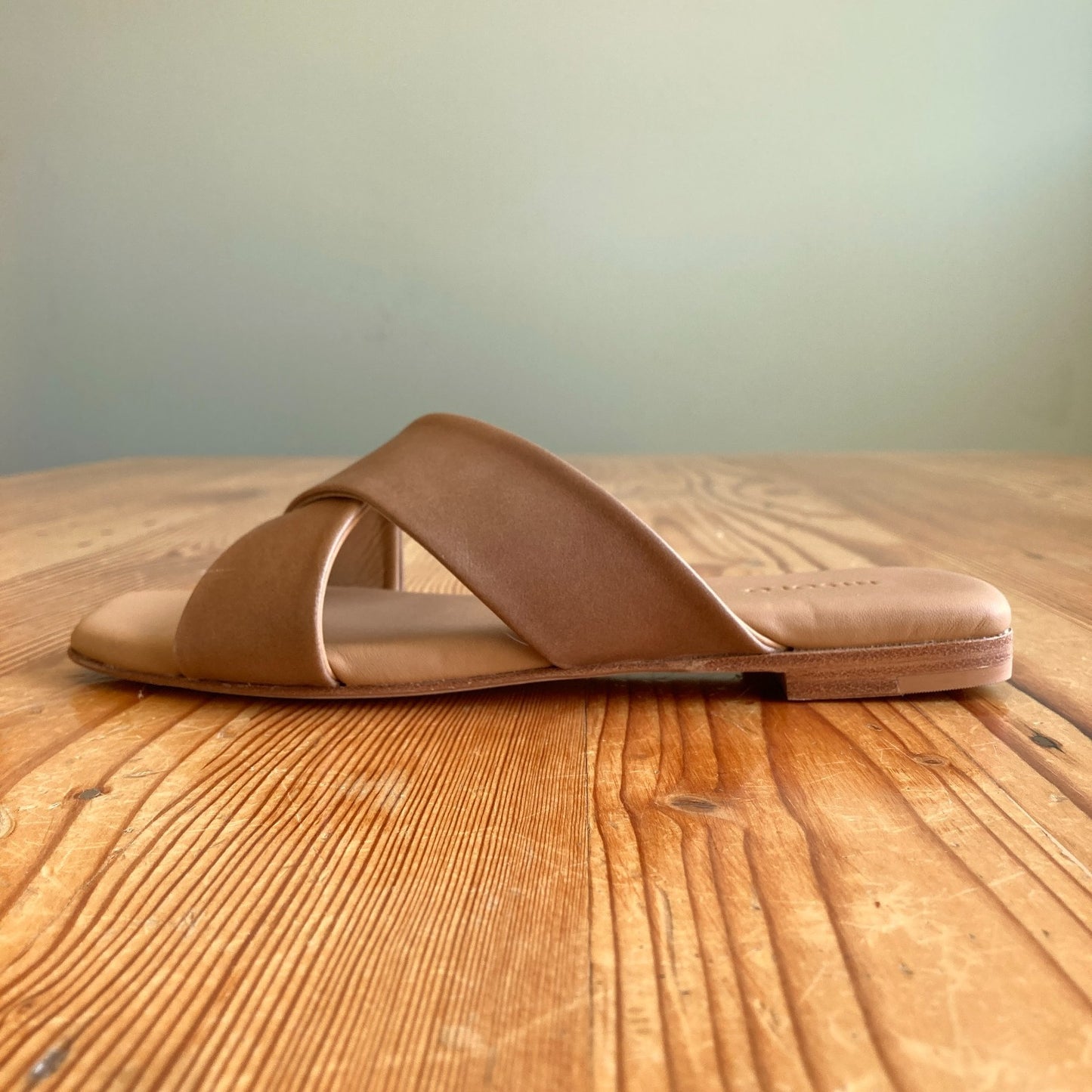 Nisolo Tan Leather Strappy Catalina Slide Sandals - Size 7.5 - NEW - 1125EA