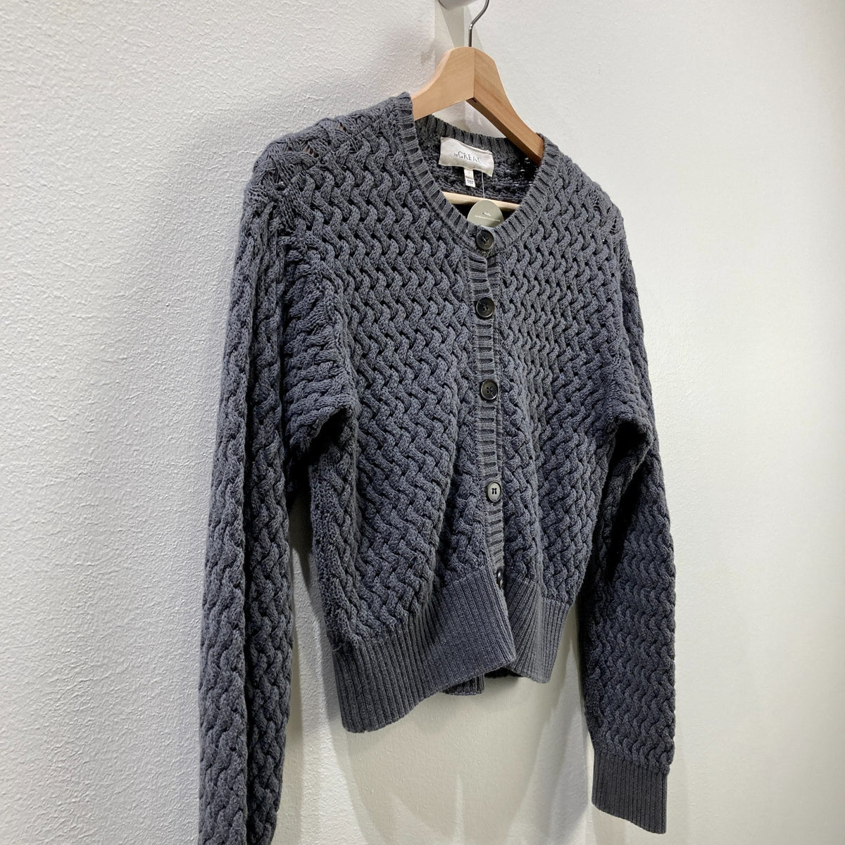 The Great Gray Button Up Basketweave Cardigan Sweater - Size 1 / S - 0721DK