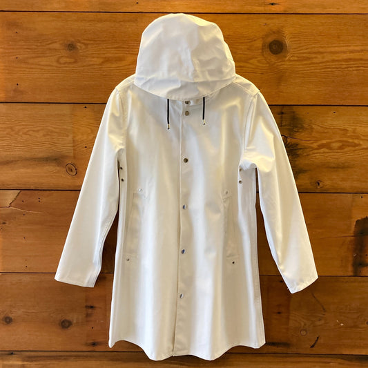 XS - Reykjavik Iceland Unisex White Classic Waterproof Hooded Rain Jacket 0518AF
