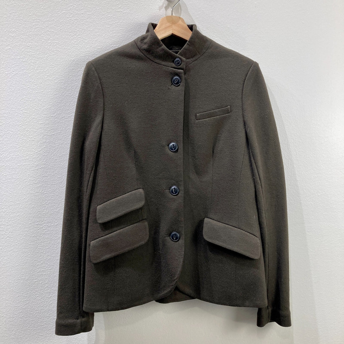 Rag & Bone Brown Wool Slade Button Front Blazer Jacket - Size 10 - 0721DK