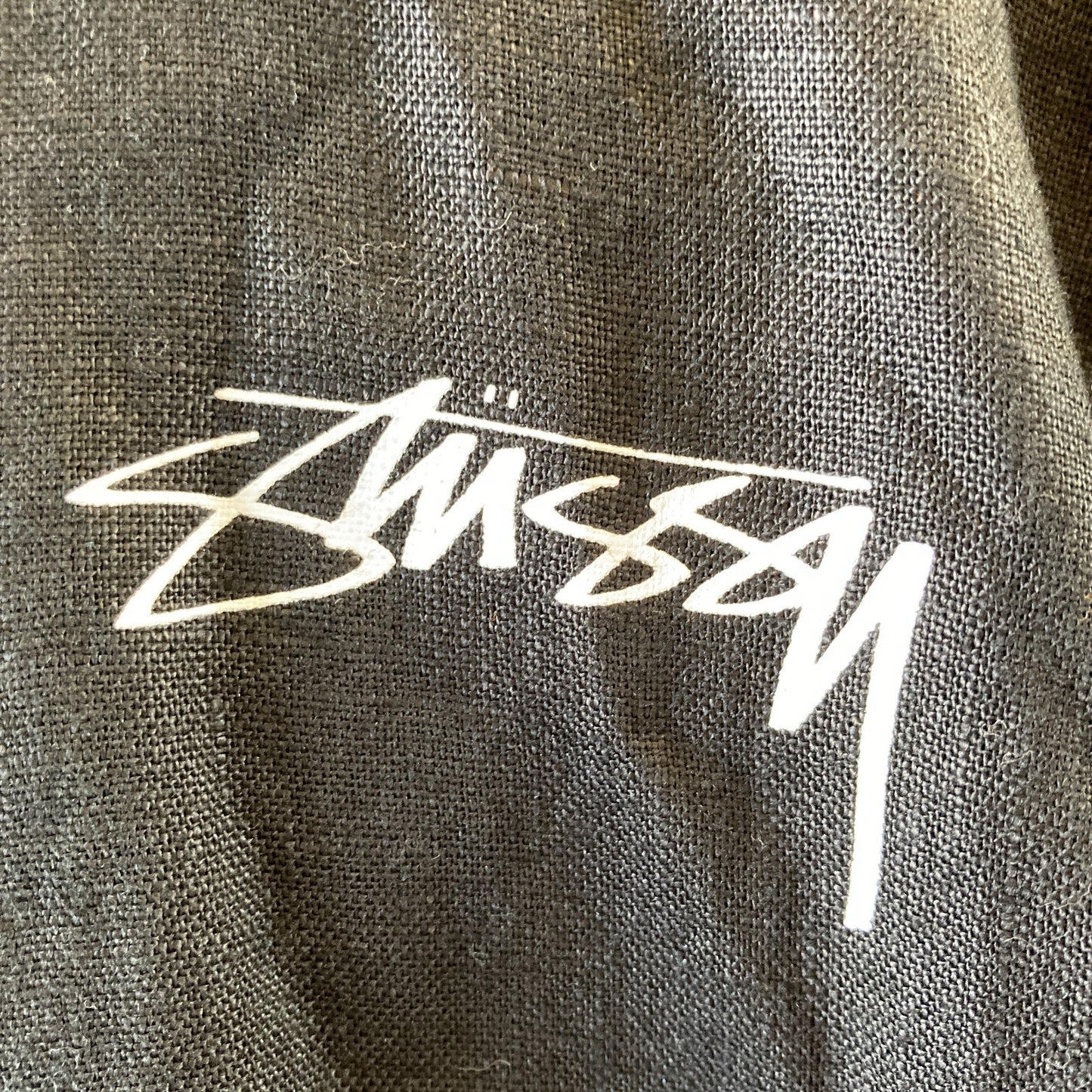 Nike X Stussy Black Linen Hooded Zip Front Jacket - Size M - 0817JE