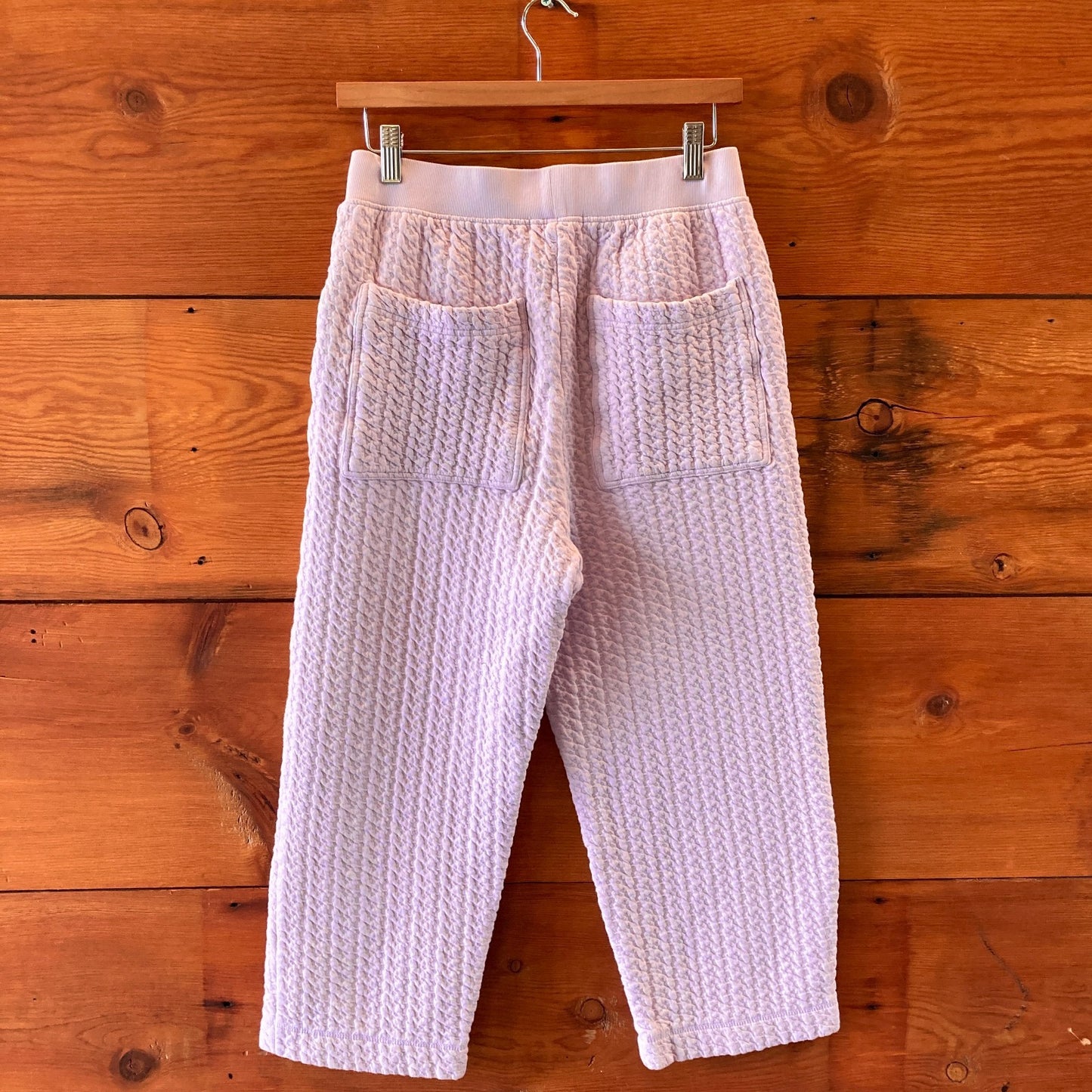 XS - Ali Golden Lilac Purple Quilted Textured Pull-On Ankle Crop Pants 0830AD