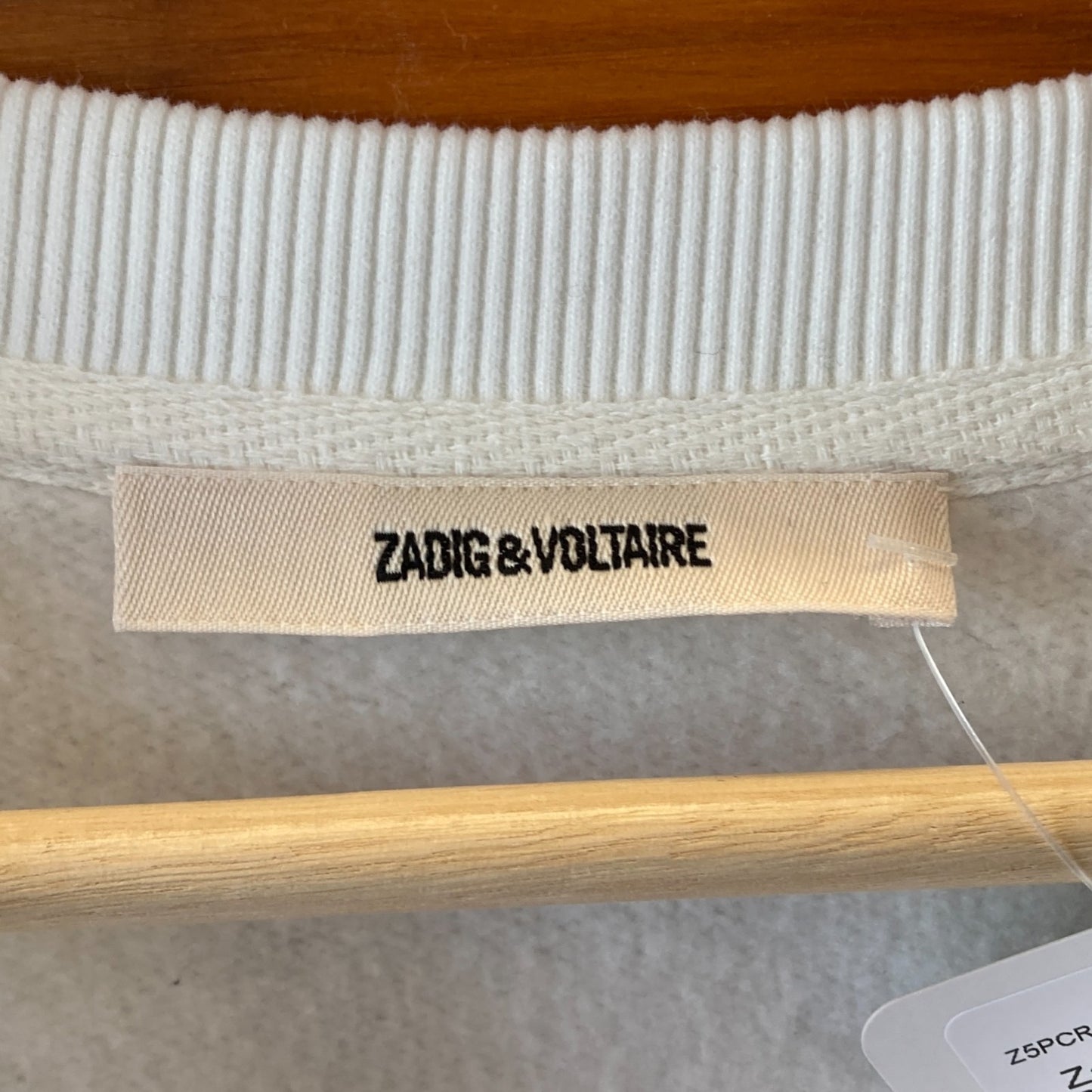 Zadig & Voltaire $228 White Oscar Flowing Heart Sweatshirt - Sz L - NEW - 0417DL