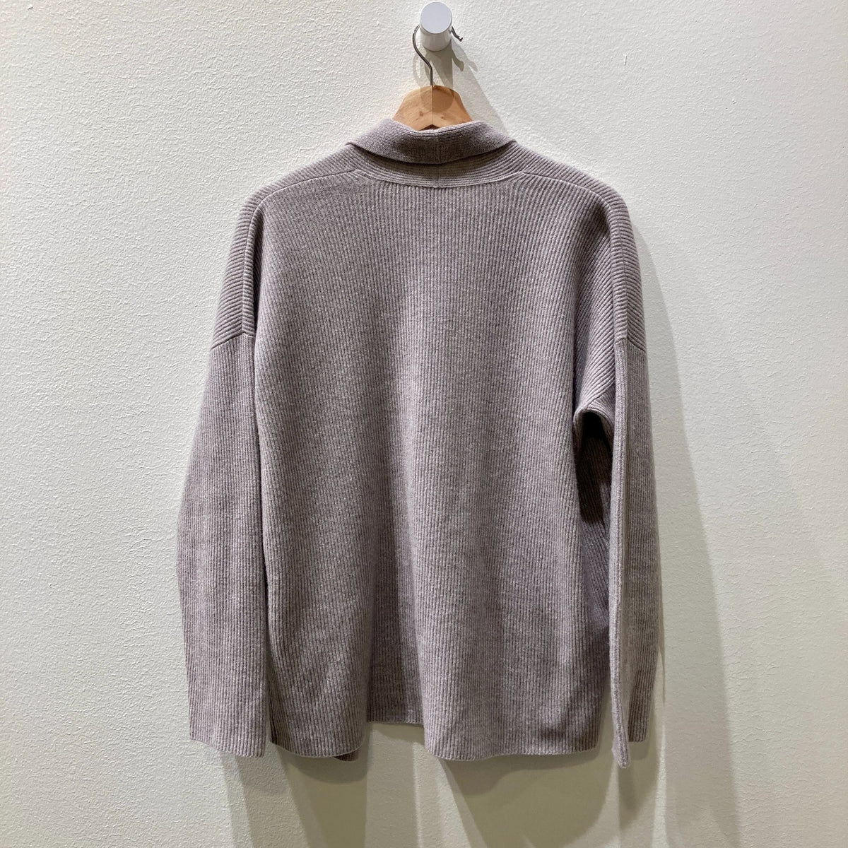 Eileen Fisher Taupe Gray Open Ribbed 100% Cashmere Sweater - Size S - 1125KG