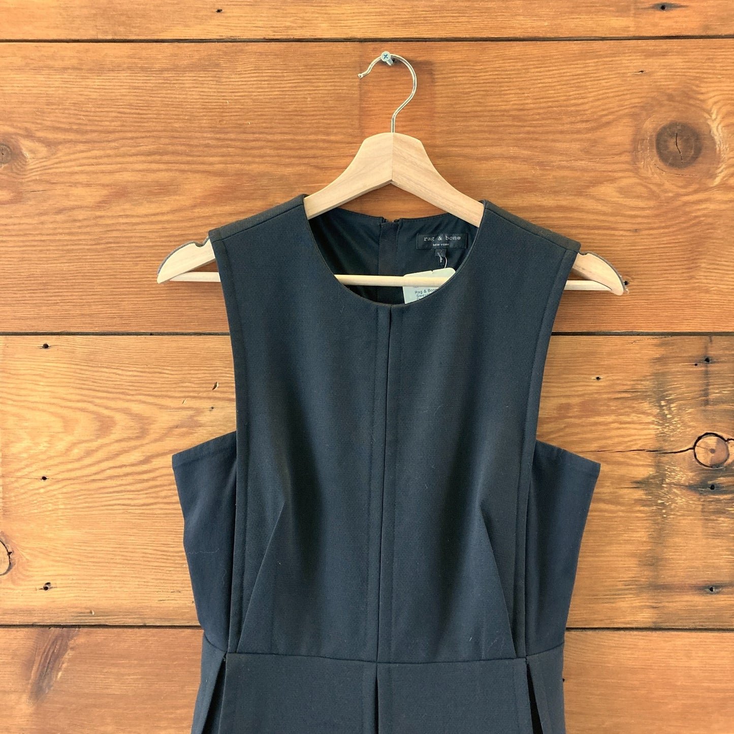 Rag & Bone Black Sleeveless Wool Pleated Back Zip Dress - Size 2 - 0519SM