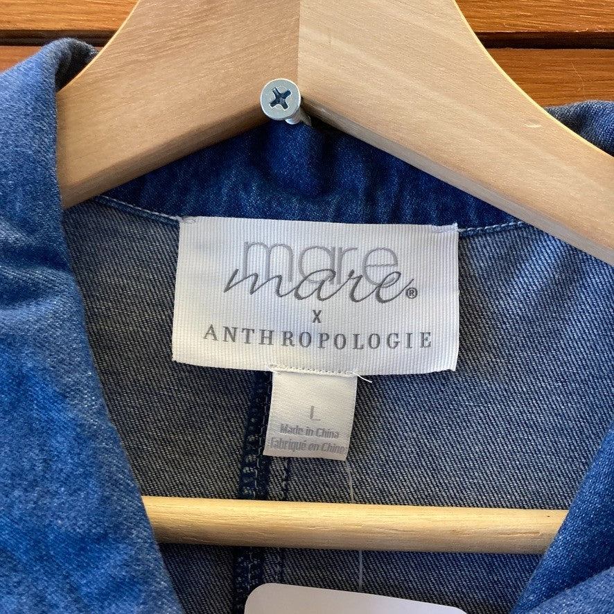 Mare Mare Anthropologie Denim Aya Coveralls Jumpsuit Outfit - Size L - 0530JF