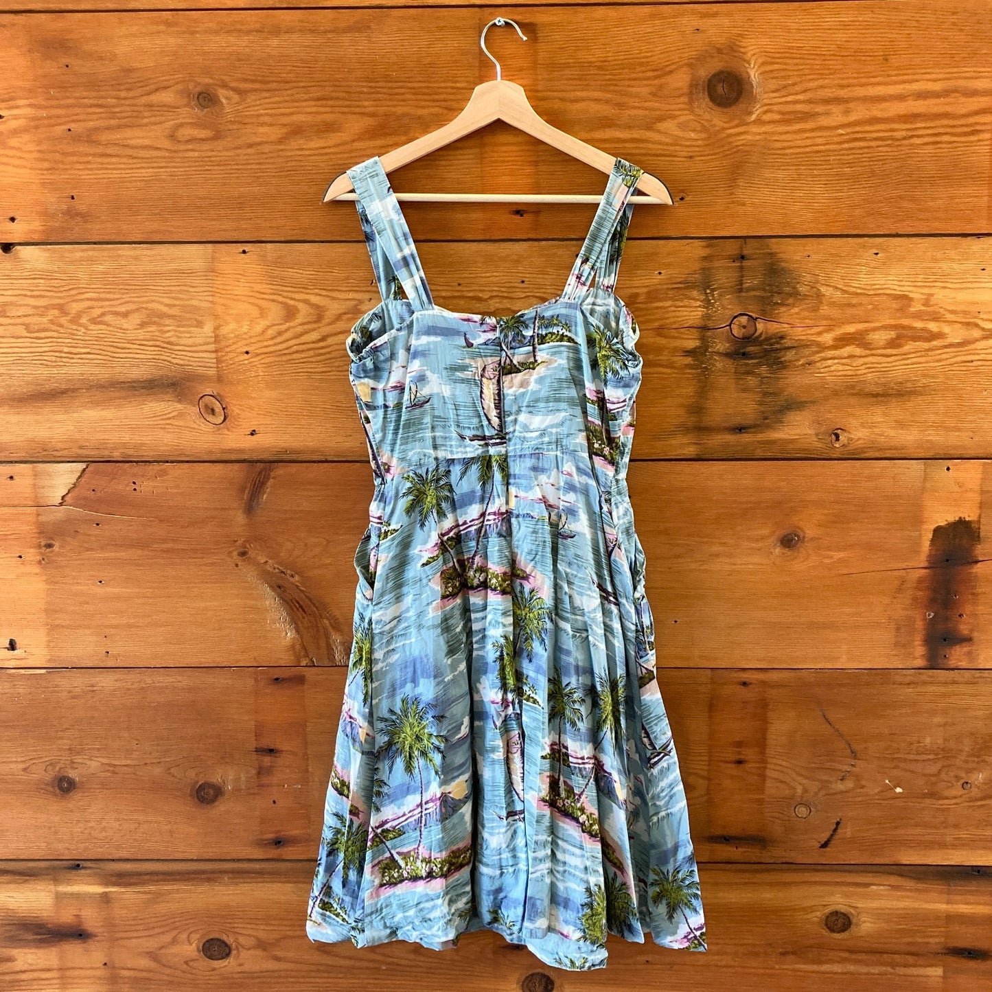Emily & Fin Paradise Island Retro Hawaii Sleeveless Dress - Size M - 0816TB