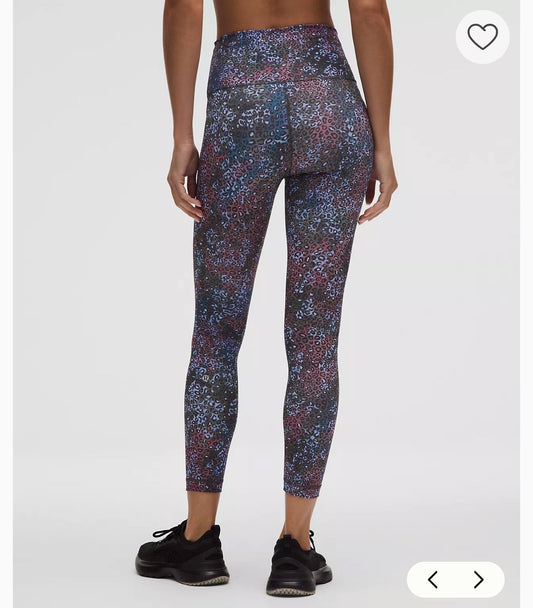 4 - Lululemon $98 Wunder Train Leopard HR Tight 25" Leggings Pants NEW 0927EK