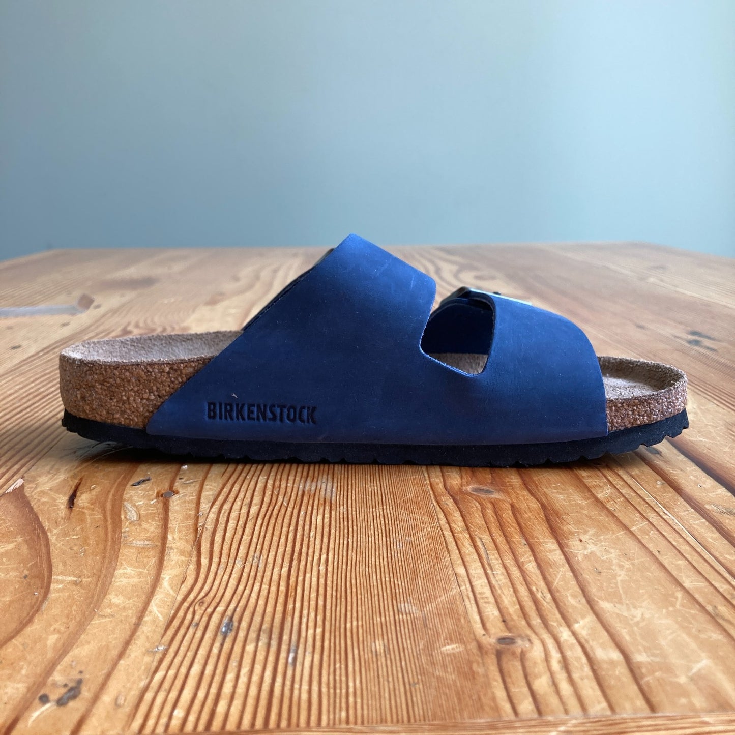 Birkenstock Blue Nubuck Leather Arizona Sandals Shoes - Size 38 w/ Box - 0514AK