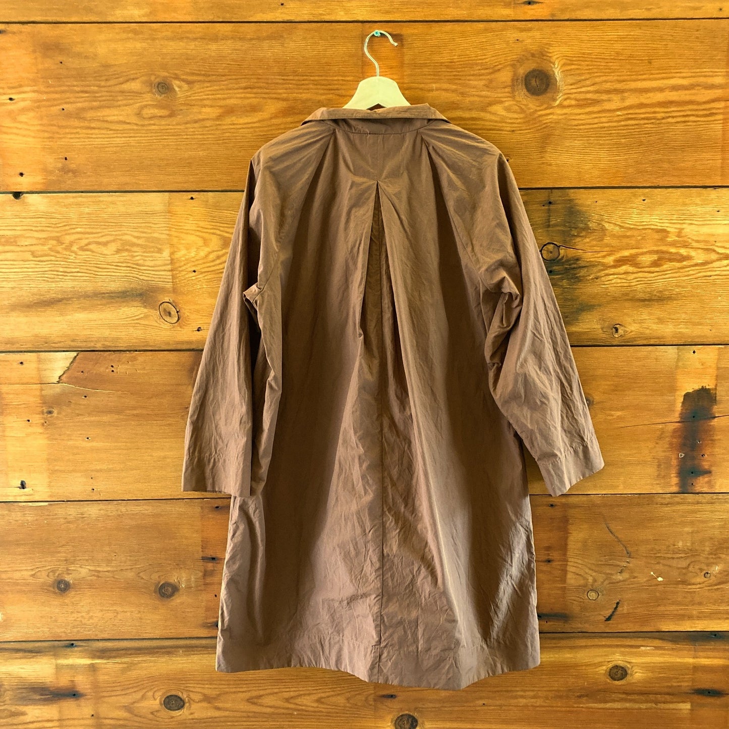Eileen Fisher Brown Nylon Open Front Long Duster Jacket - Size S - 1103ES