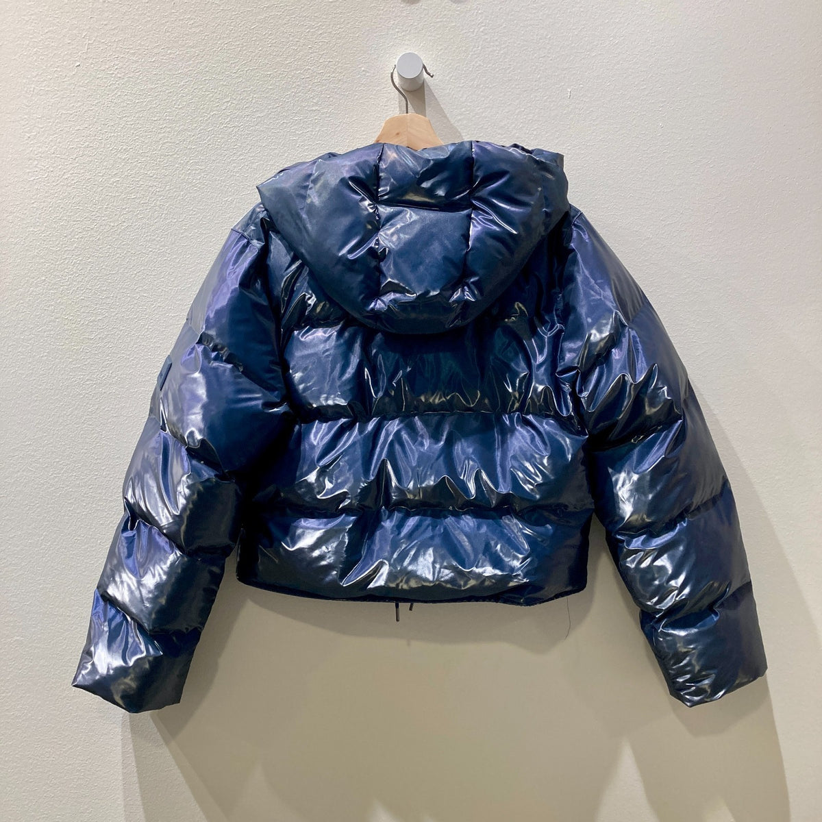 Rains Blue Alta Short Hooded Puffer Spill Winter Jacket - Size S - 1122KP