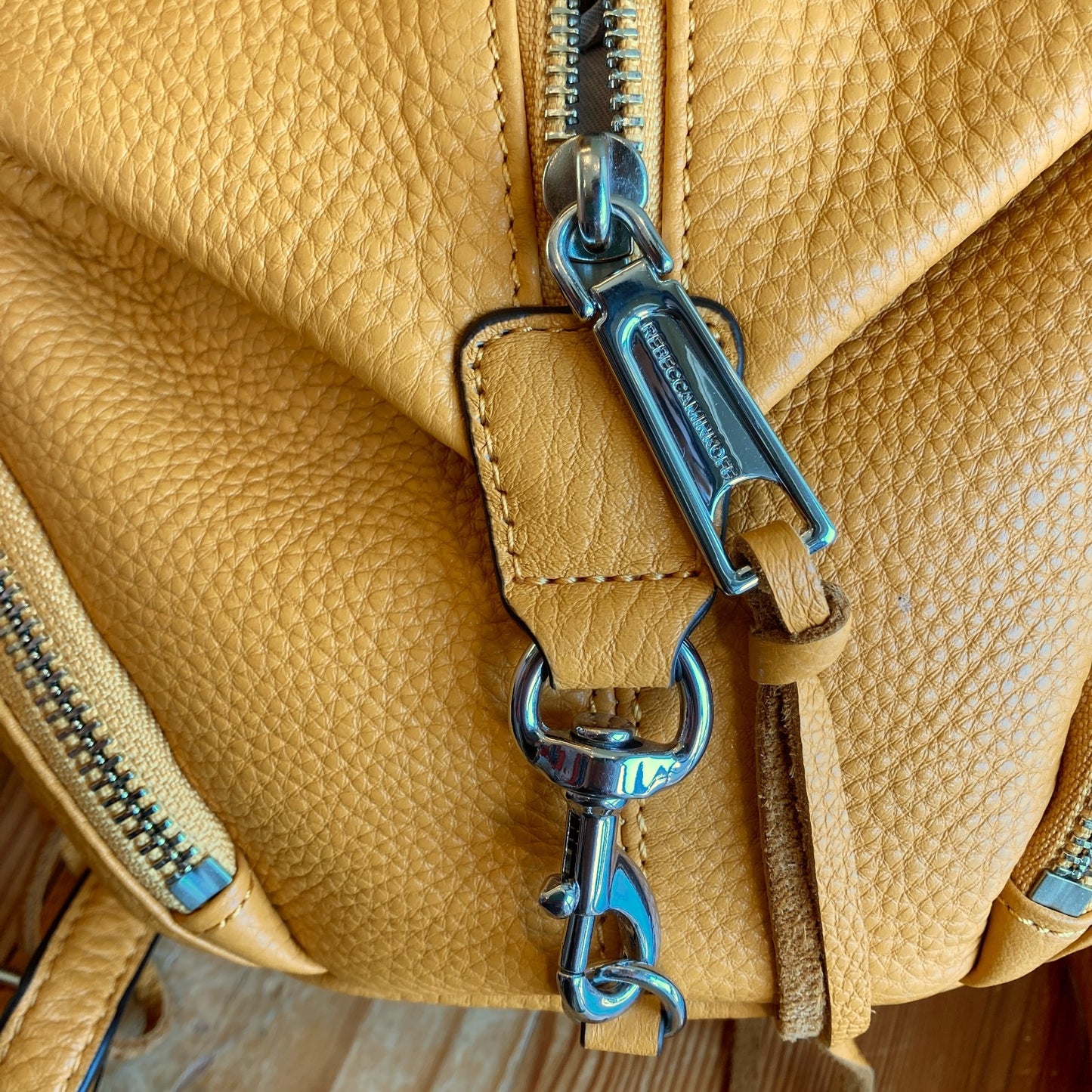 Rebecca Minkoff Yellow Pebbled Leather Convertible Julian Mini Backpack - 0918NK