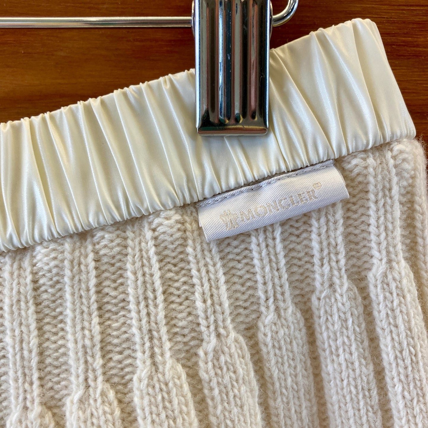 Moncler Cream Virgin Wool Knit A-Line Mini Skirt - 14 Girls / XS WMNS - 0521AB