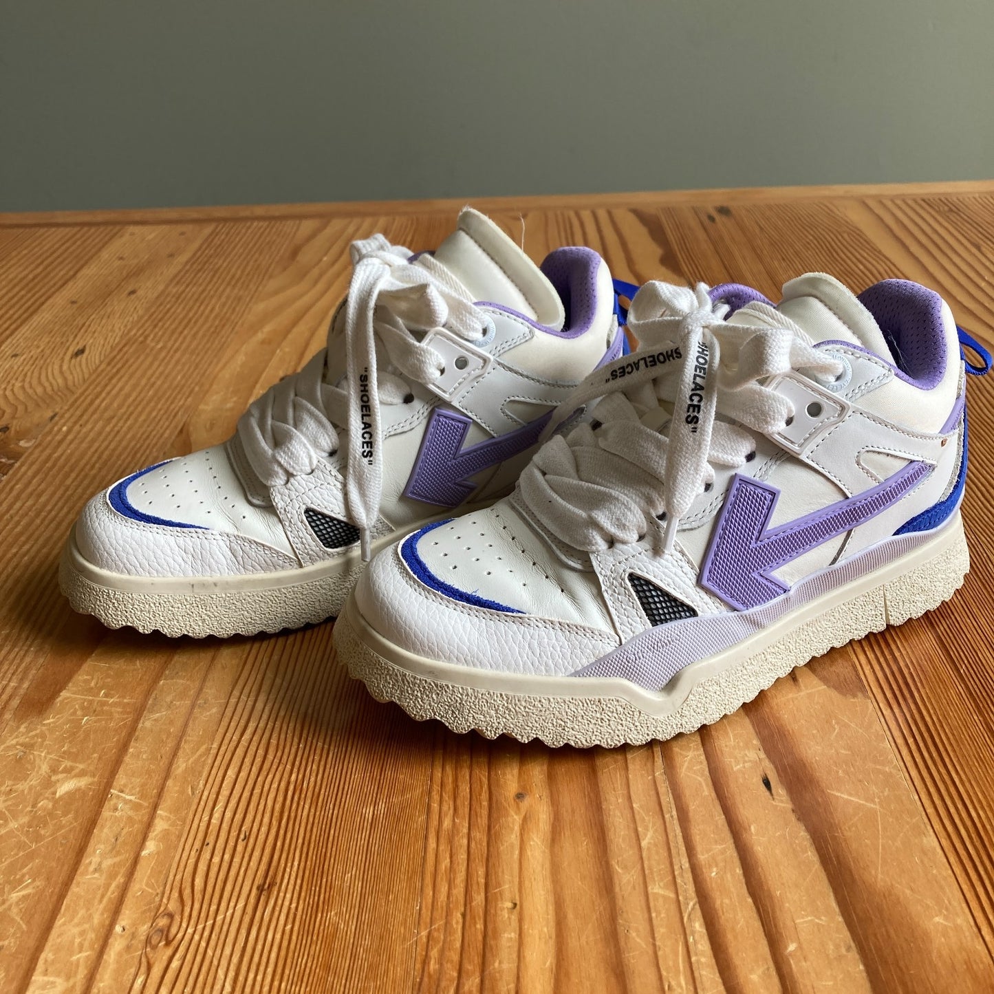 Off White Lilac Blue Mid Sponge Streetwear Sneakers - Size 37 / 6.5 - 7 - 1120CB