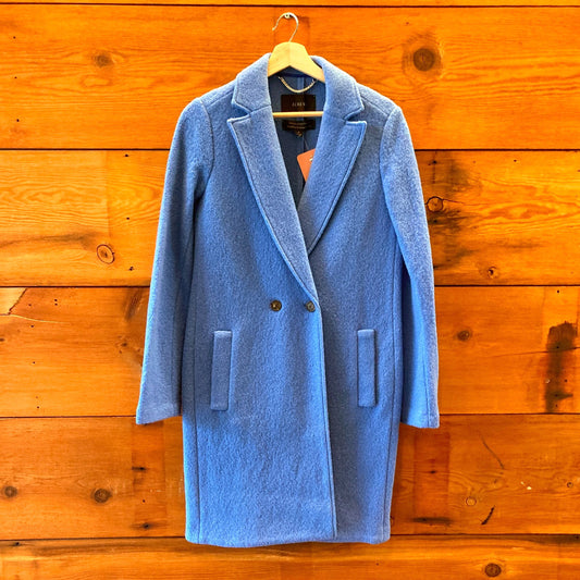4 - J Crew Seacoast Blue Daphne Topcoat Italian Boiled Wool Coat Jacket 0518AF