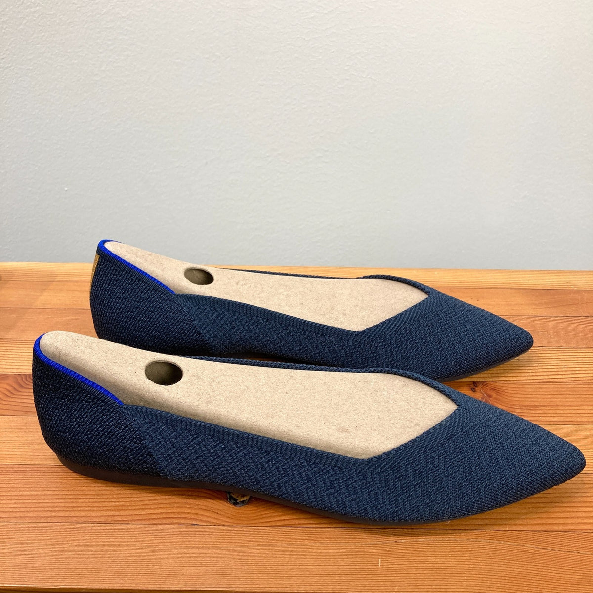 Rothy's Navy Herringbone Pointed III Flats Shoes - Sz 10 - NEW w/ Box - 0103JM