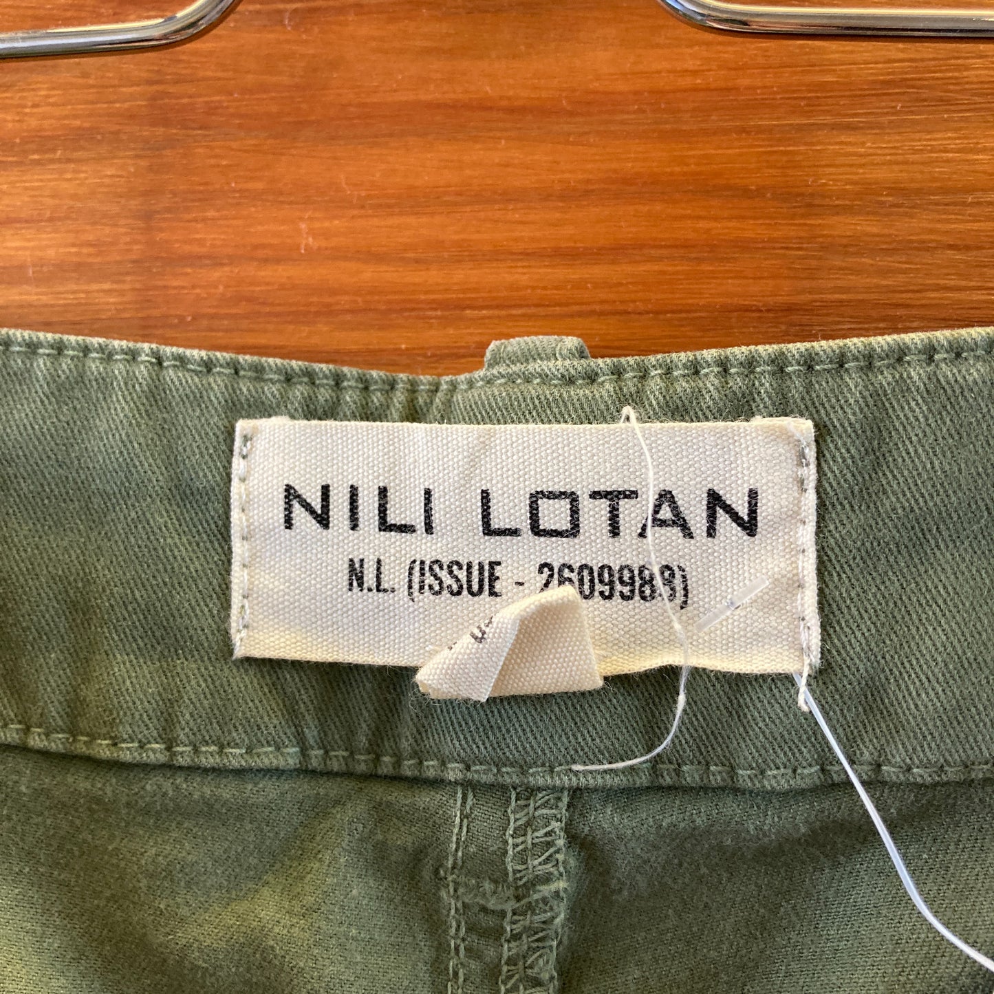 Nili Lotan Military Green Button Fly Wide Leg Trouser Pants - Size 4 - 0422VS
