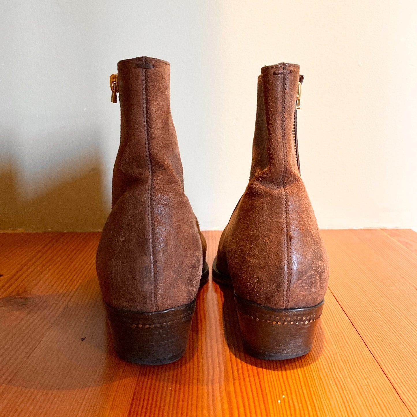 10 - Ralph Lauren Brown Leather Almond Toe Purple Label Ankle Boots 0918SR