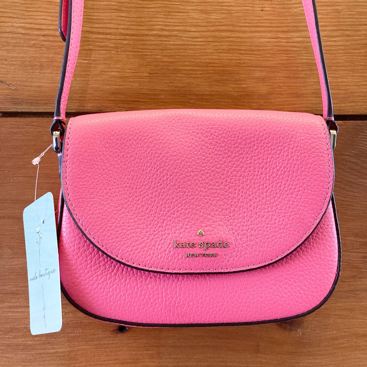 Kate Spade Coral Pink Pebbled Leather Leila Mini Flap Crossbody Bag - 0831HF