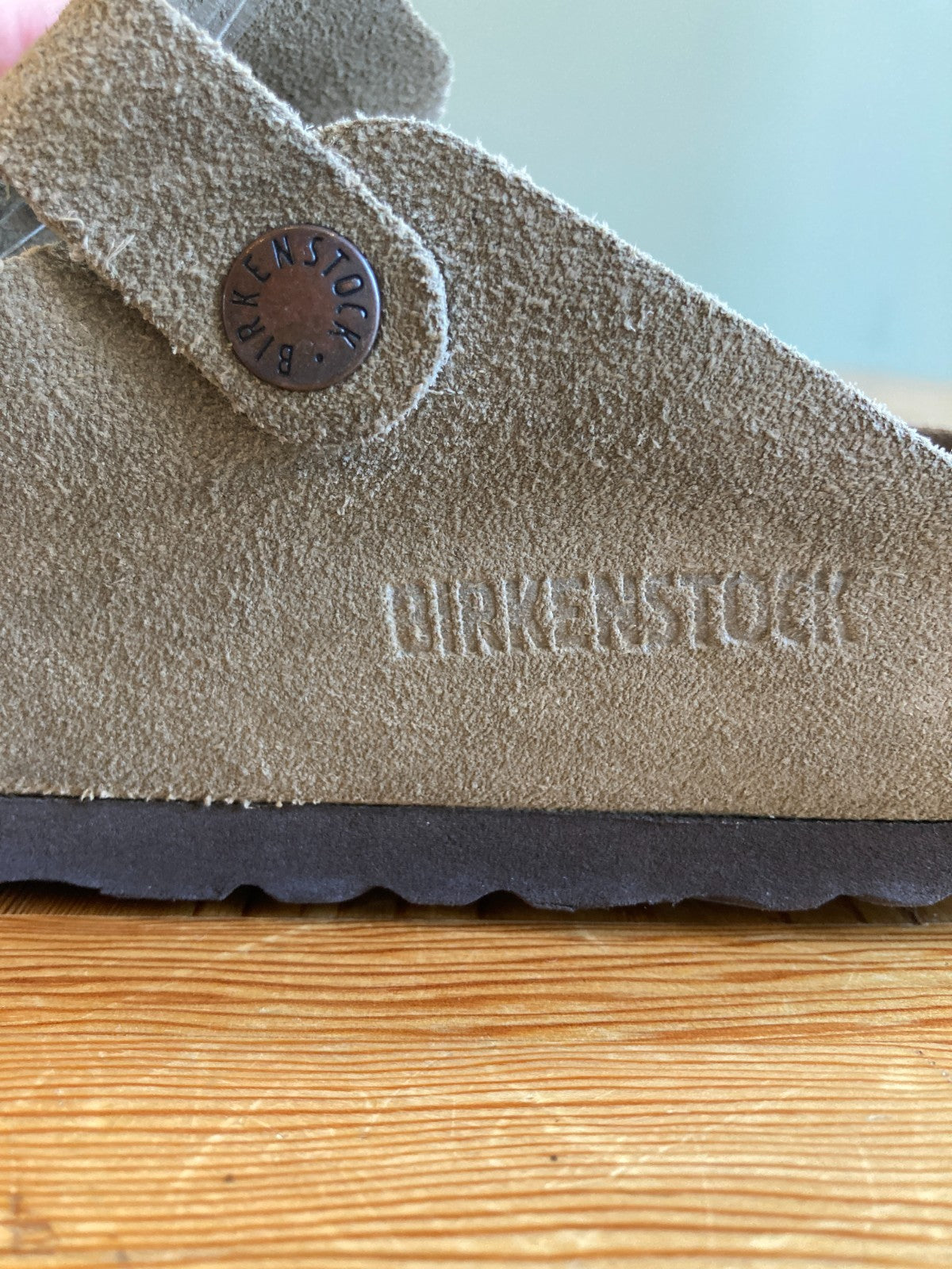 Birkenstock Taupe Gray Suede Slip On Boston Mules Shoes - Size 36 / 6 - 0312IG