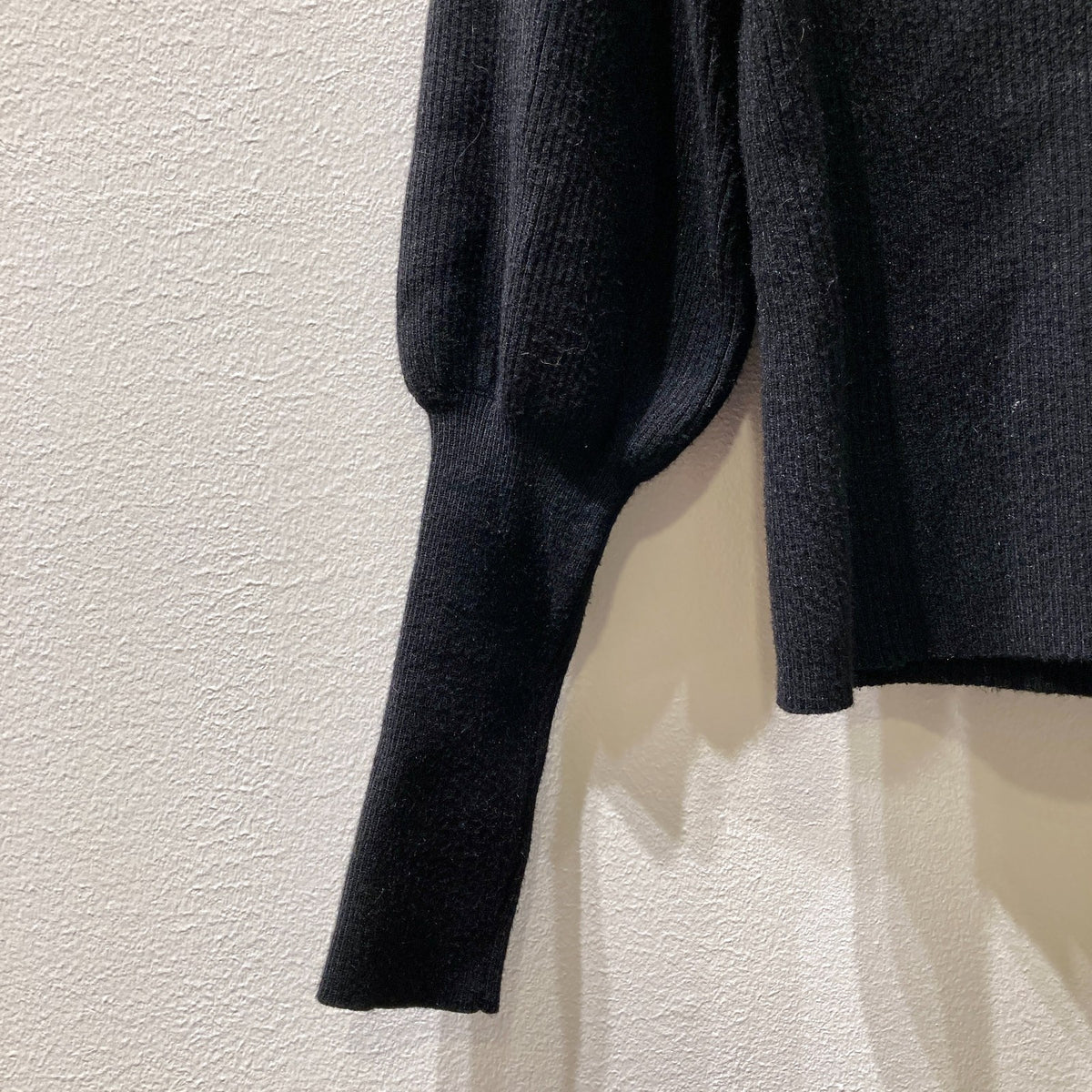 Farm Rio Black Ribbed Knit Turtleneck Puff Sleeve Sweater - Size S - 0516MH