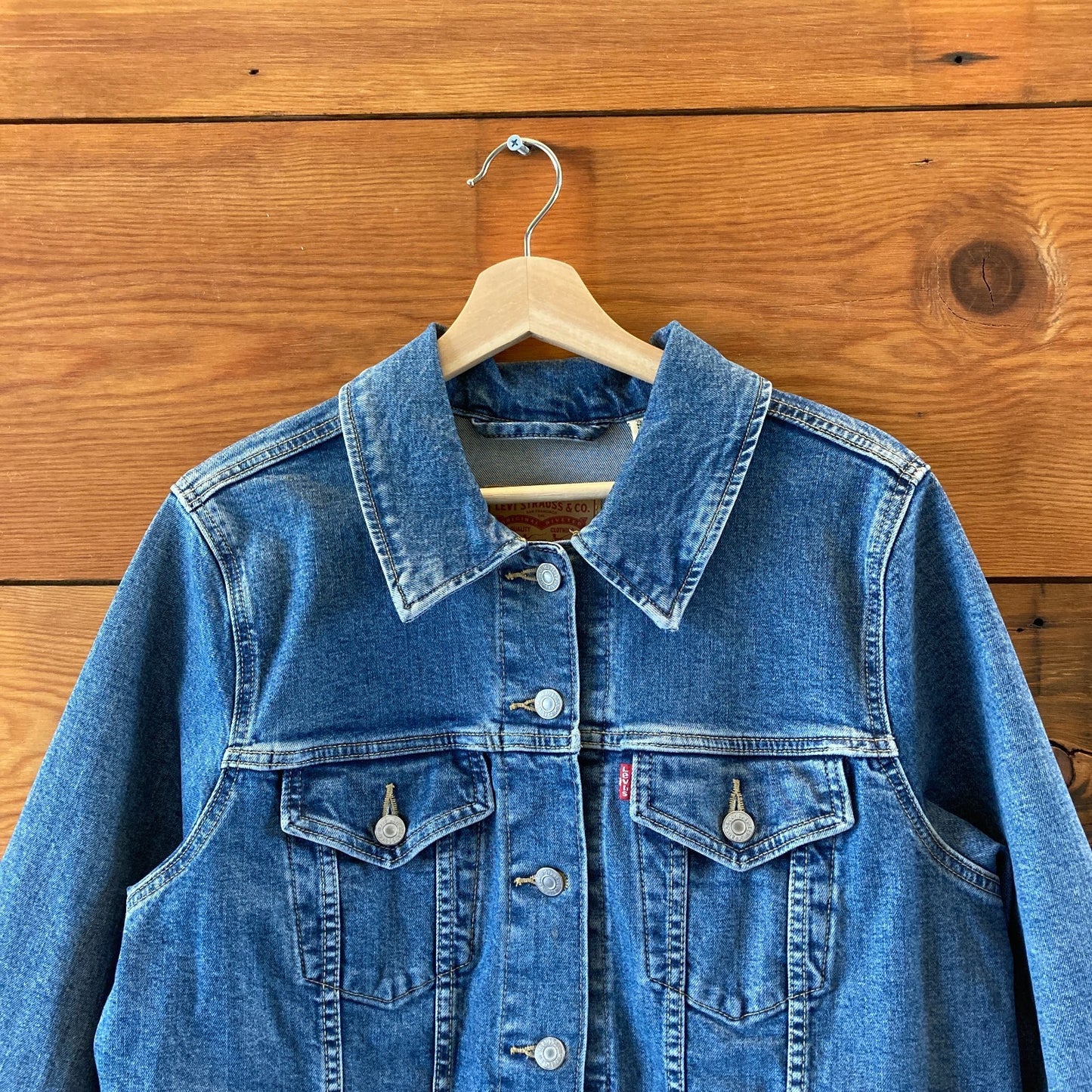 Land & Kamp Levis Upcycled Denim Pendleton Fabric Jean Jacket - Size 1X - 0120NE