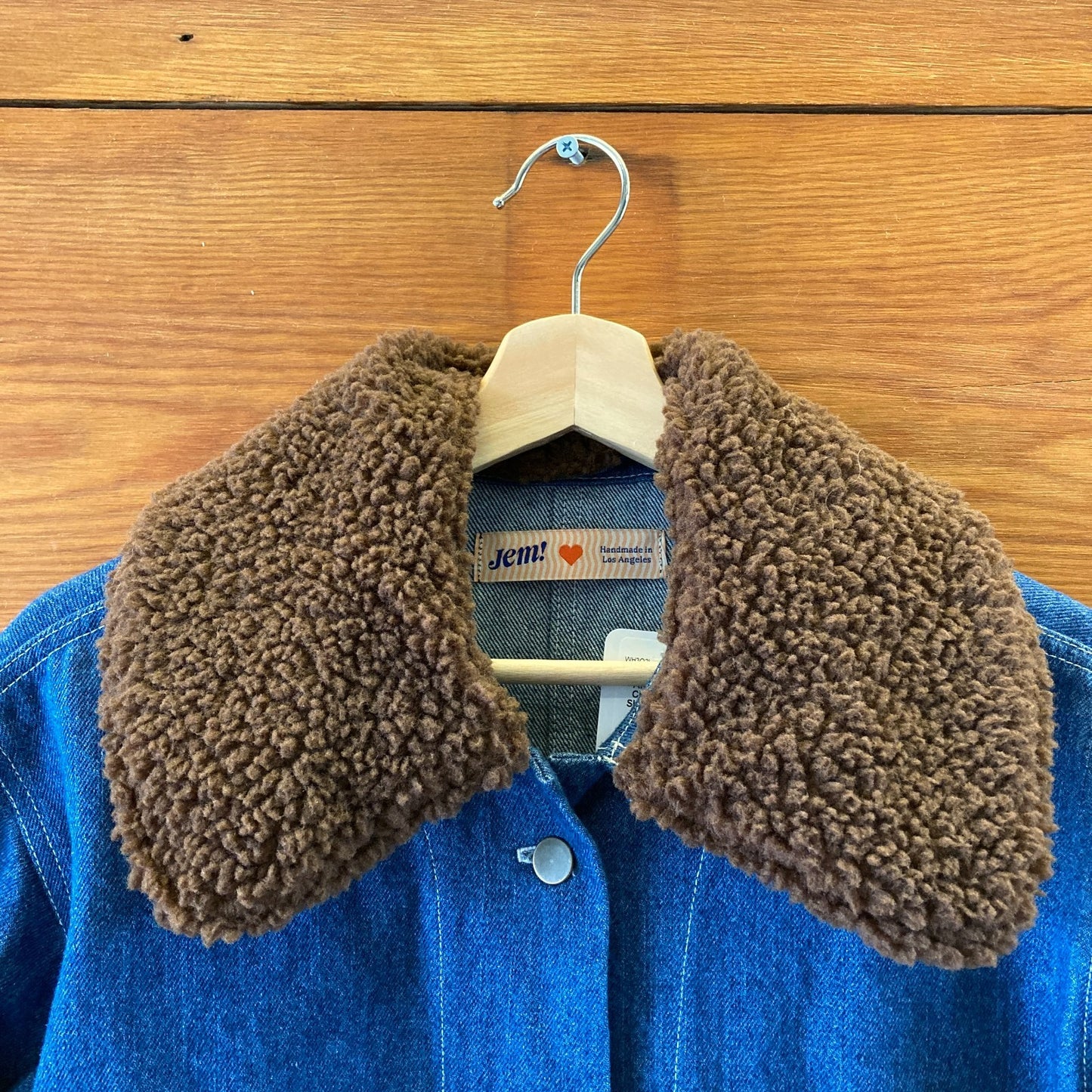 Jem! Made in Los Angeles Denim Chore Coat w/ Shearling Collar - Size S - 0312IG