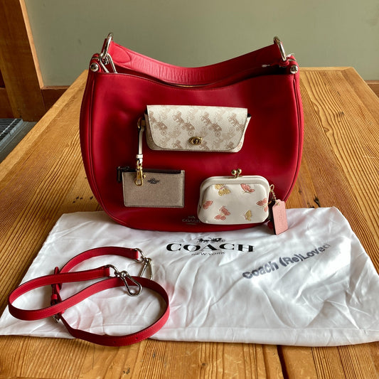 Coach NEW Red Leather Nomad Hobo Shoulder Bag Purse - 0731LR