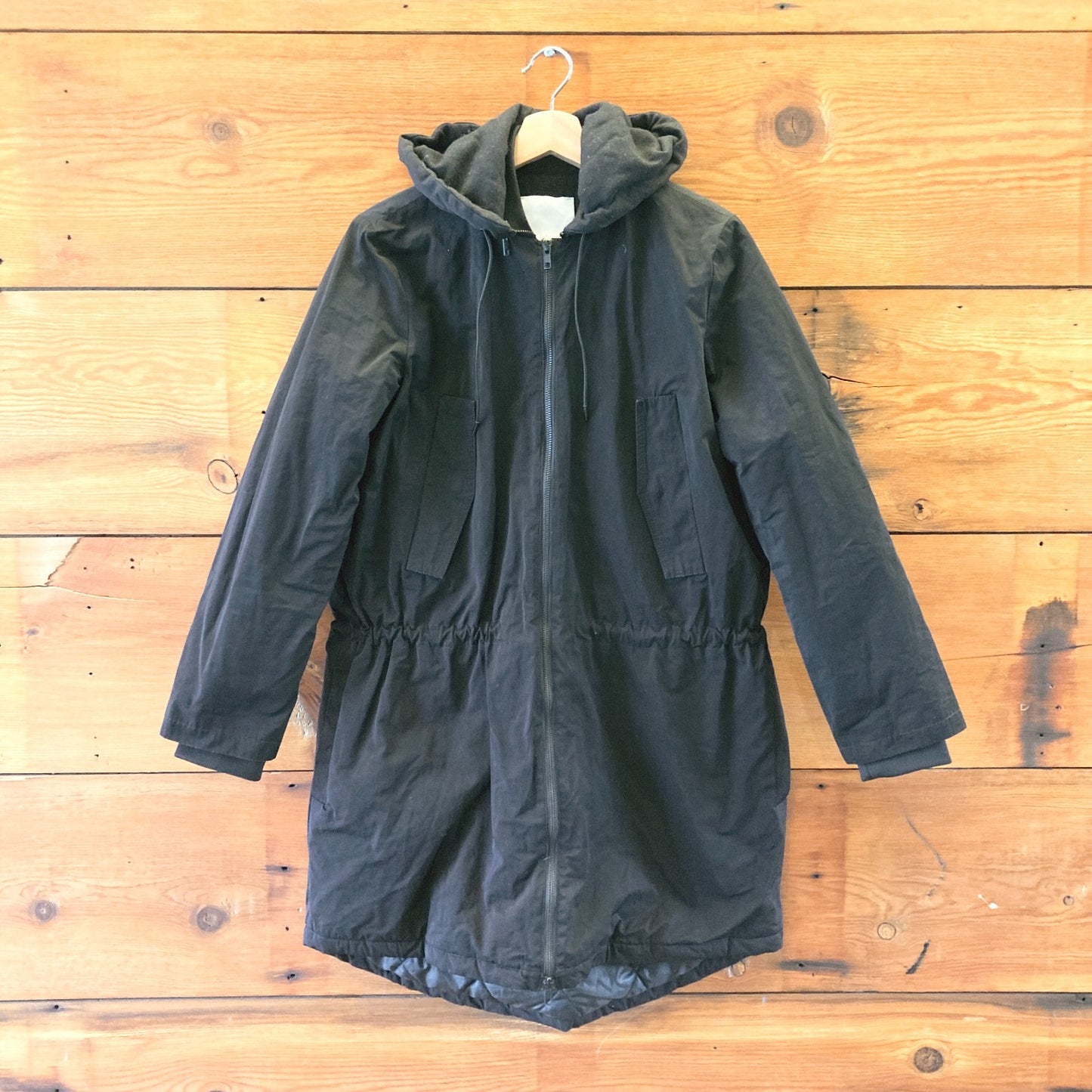 XS - Samsoe Samsoe Black Hooded Sherfield Parka Coat Jacket 3333MC