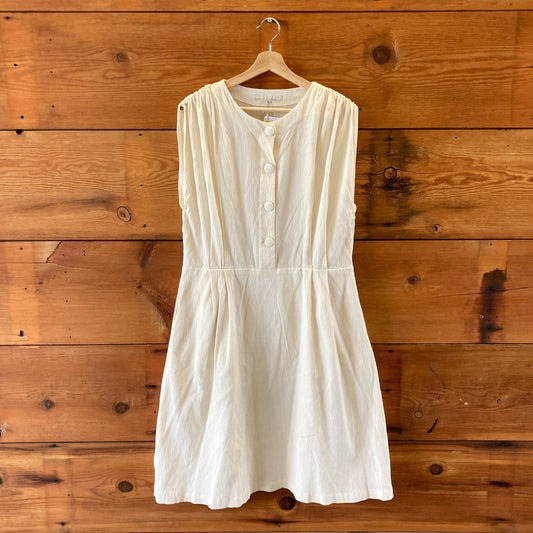 Archerie $295 Cream Cotton Crepe Angelique Dress - Size 12 - NEW - 0416JW