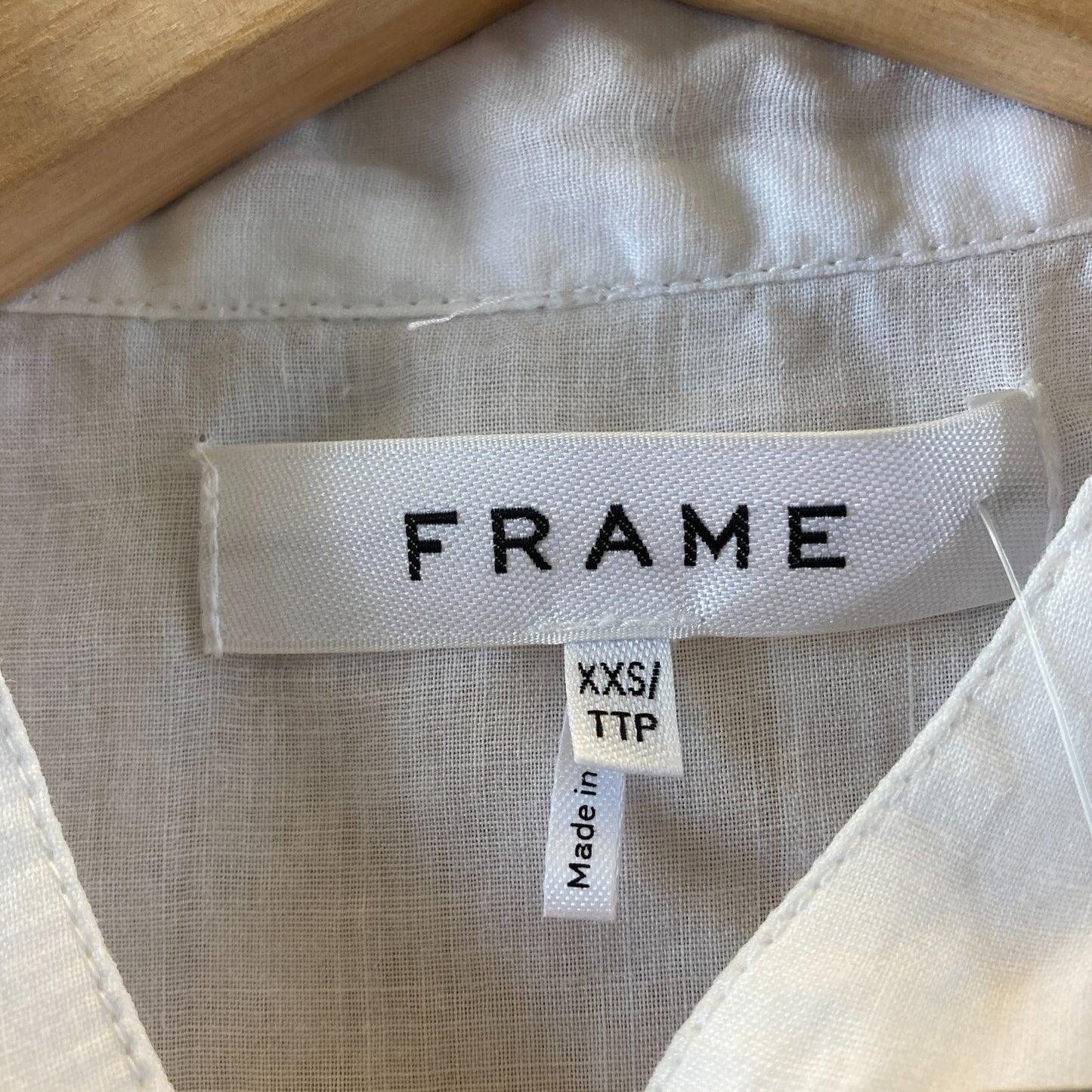 Frame White Linen Button Front Slip Lined Mini Dress - Size XXS - 0903BN