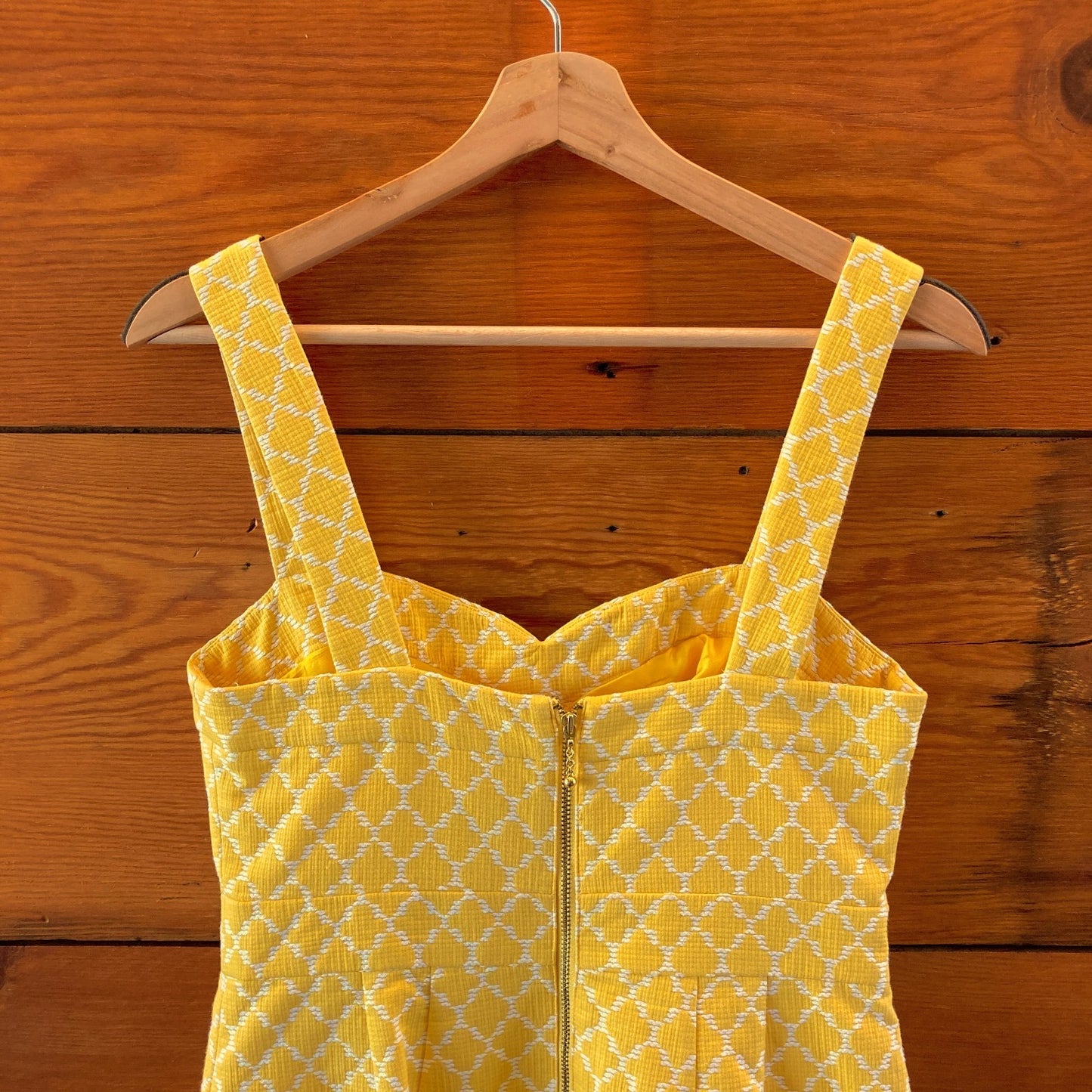 Kate Spade Yellow White Hilary Sleeveless Sweetheart Dress - Size 2 - 0702AS