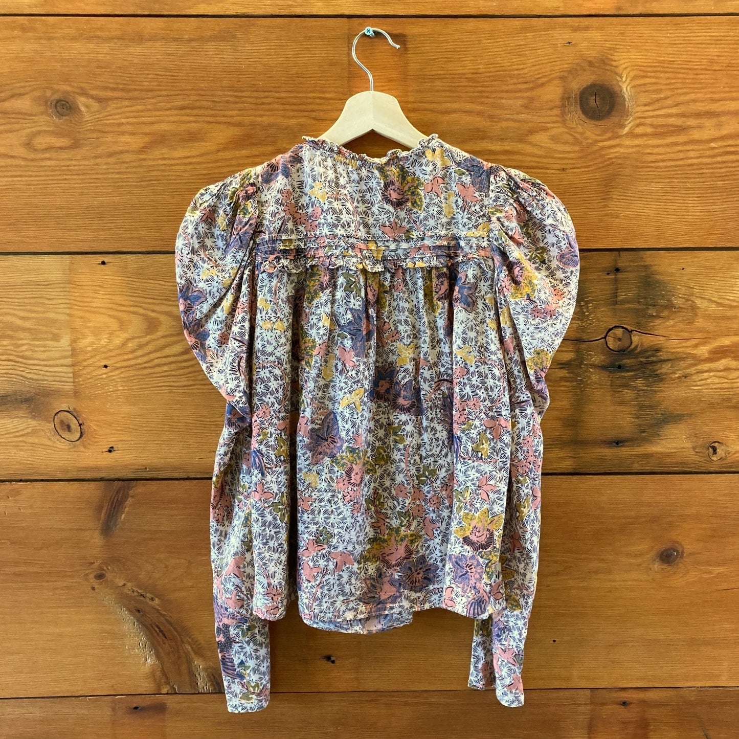 Ulla Johnson Ivory Printed Cotton Long Sleeve Blouse Top - Size 4 - 0425KN