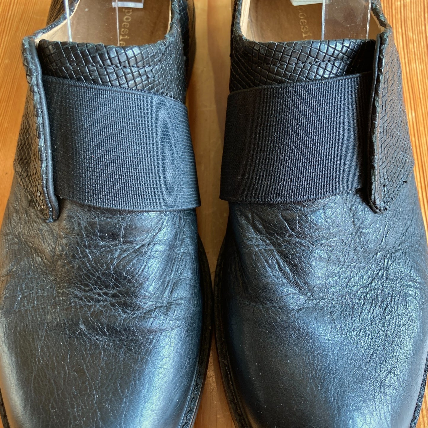 Poesie Veneziane Black Italian Leather Slip-On Shoes - Size 37 / 6.5 - 0813CP