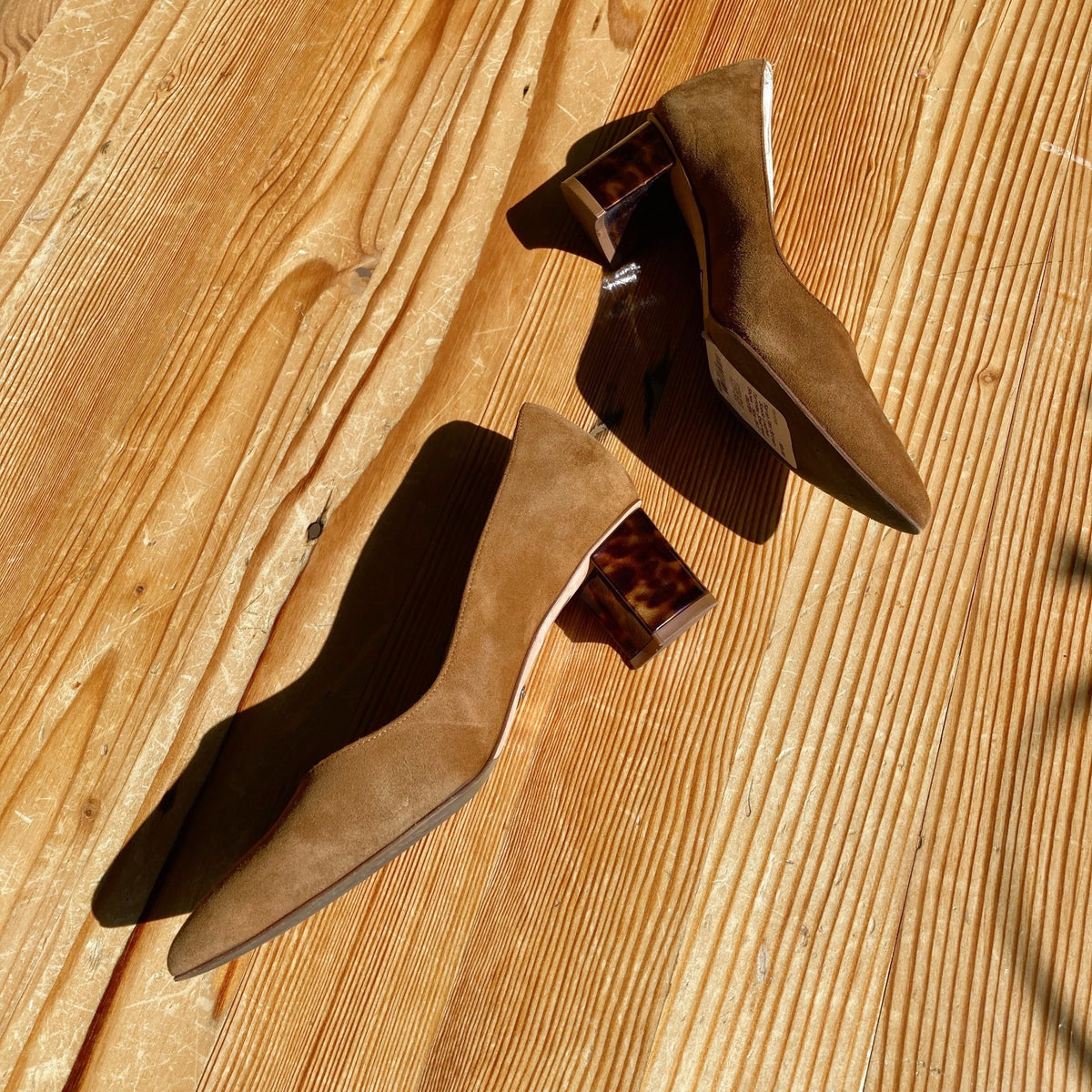 Sarah Flint Brown Suede Leather Tortoise Shell Heel Shoes - Size 36.5 - 0927EK