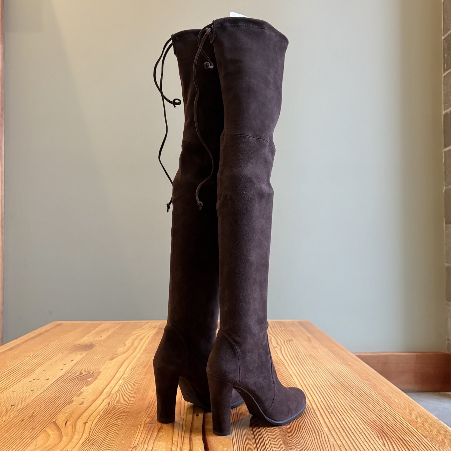 6.5- Stuart Weitzman Walnut Suede Over the Knee Highland Boots NEW w/ Box 1122KP