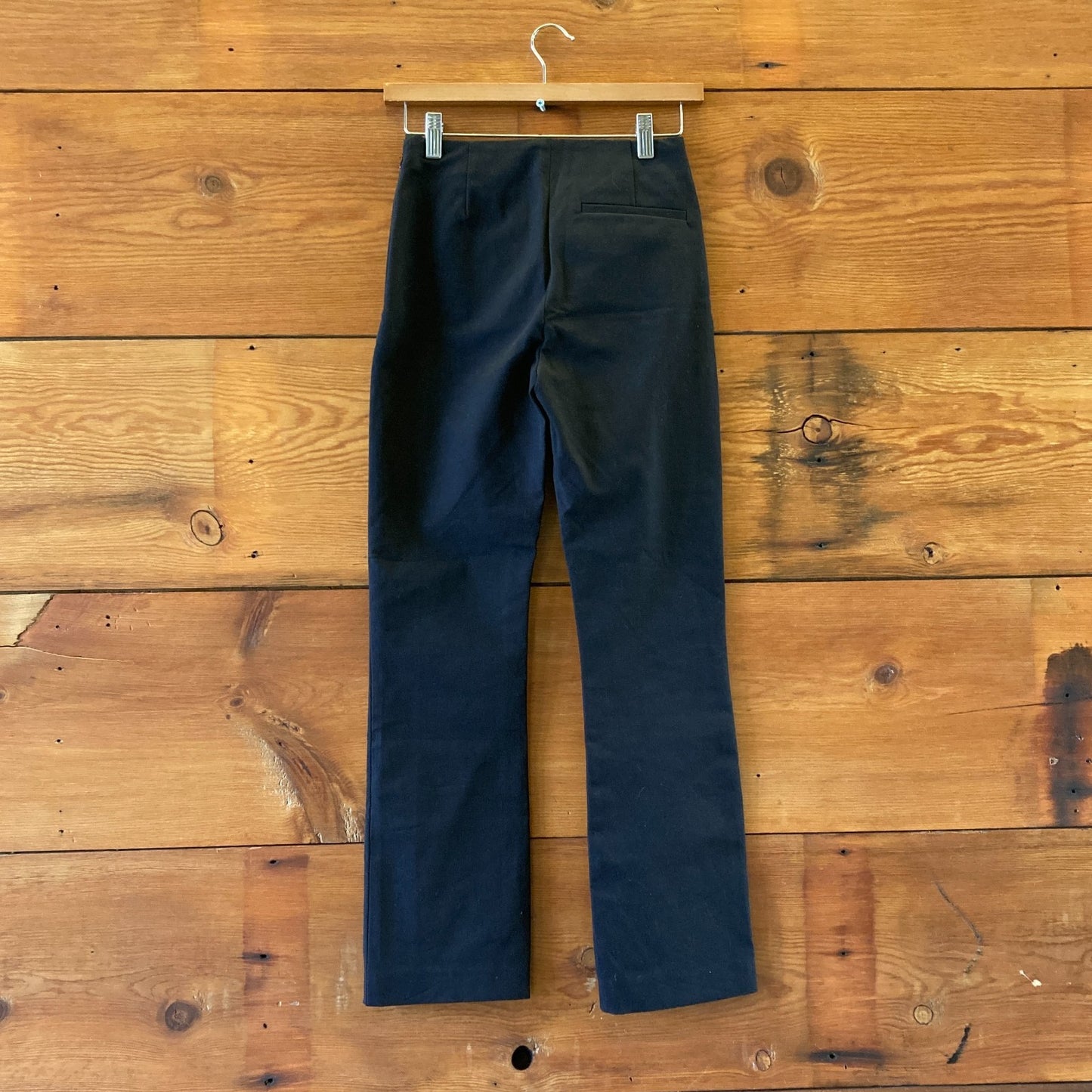 34 / 2 - Sezane Black Flat Front NEW Ciara Organic Cotton Pants 0508DK