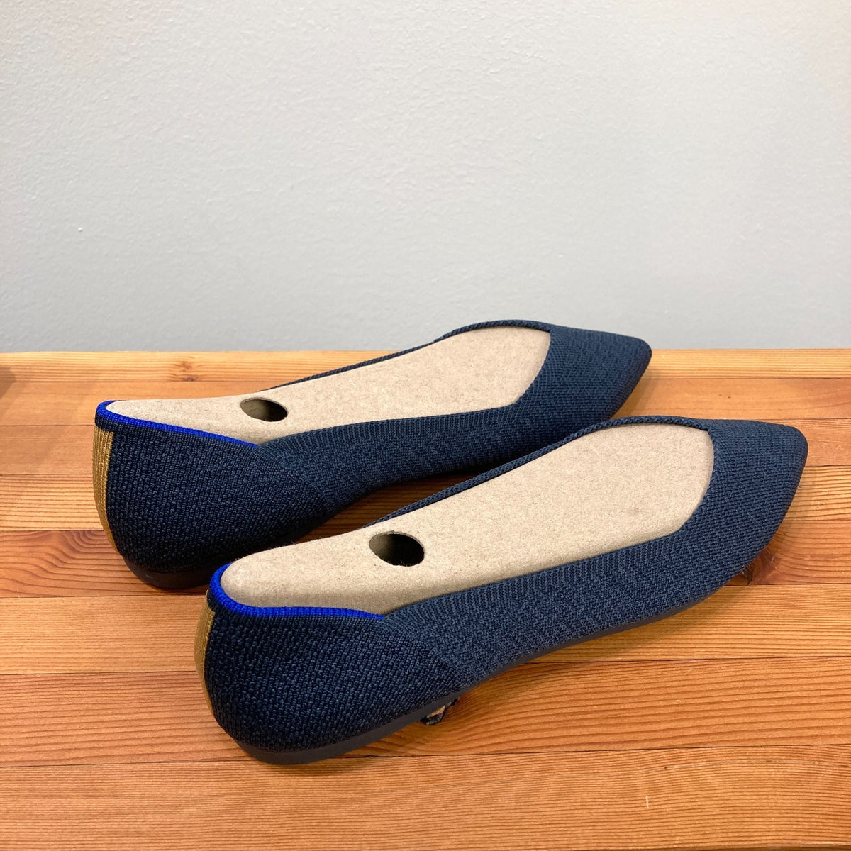 Rothy's Navy Herringbone Pointed III Flats Shoes - Sz 10 - NEW w/ Box - 0103JM