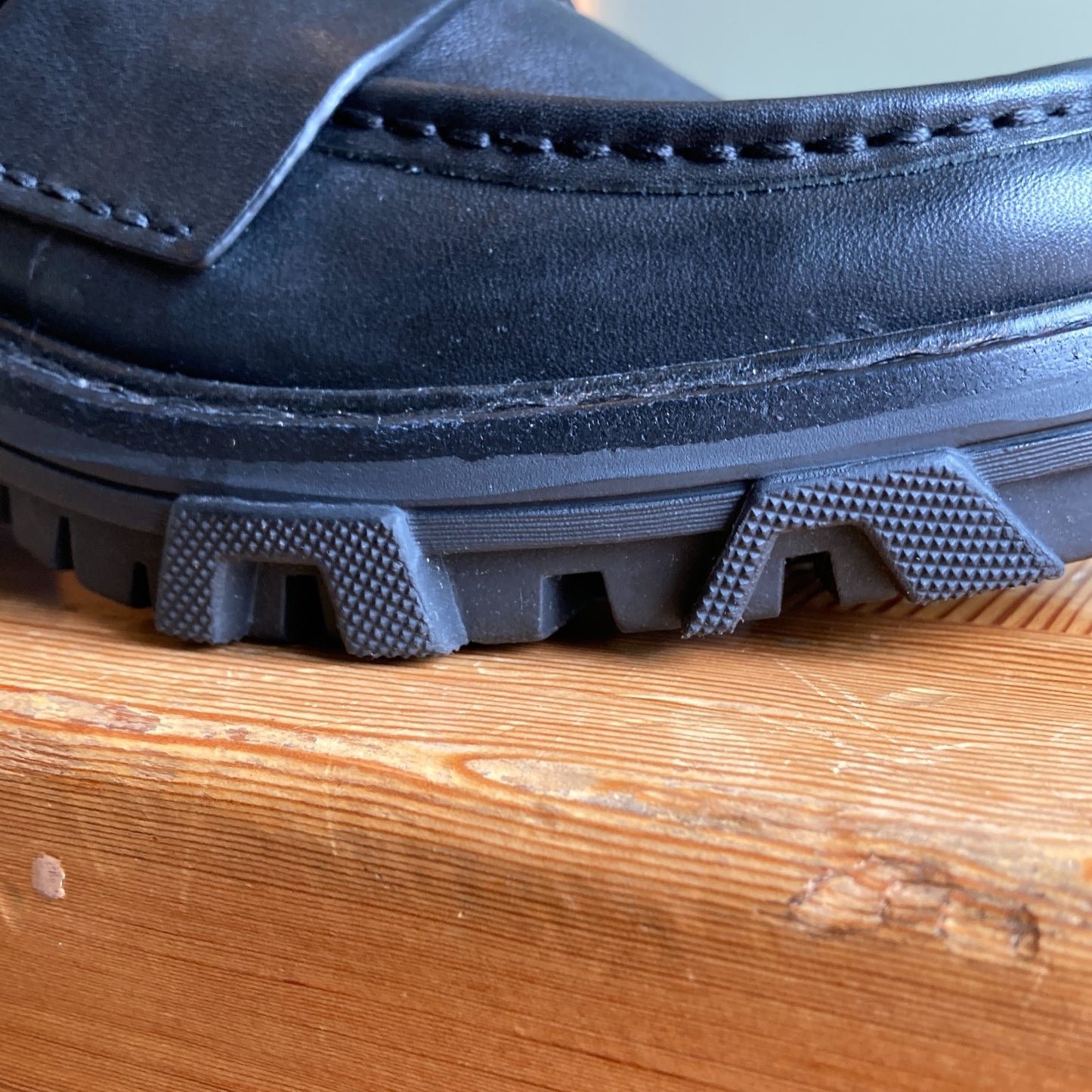 Rag & Bone Black Leather Shiloh Lug Sole Penny Loafers Shoes - Size 35 - 0607HL