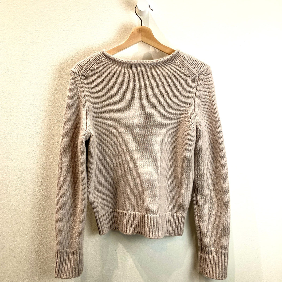 Alex Mill Tan Rolled Crew Neck Extrafine Merino Wool Sweater - Size S - 0606RO
