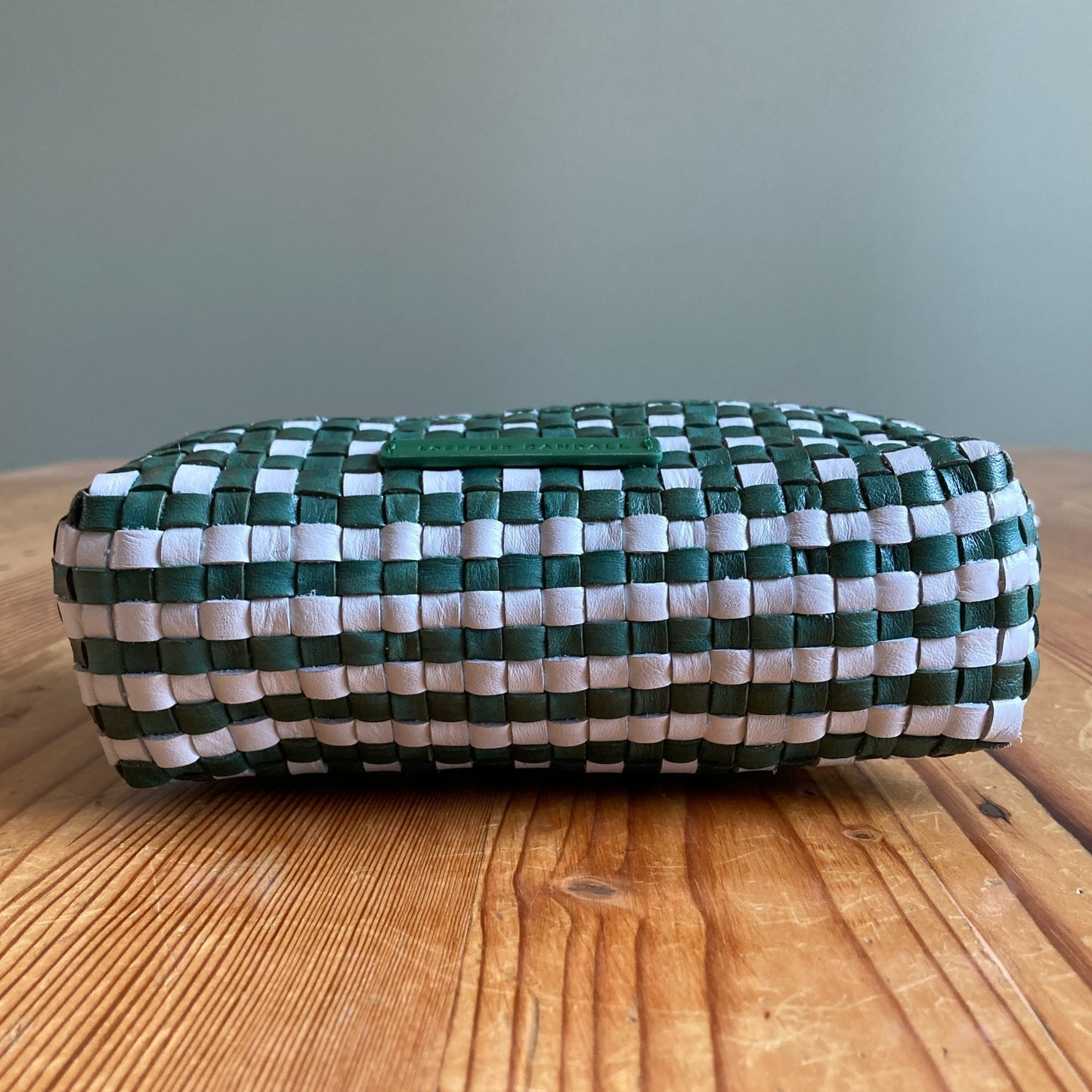 Loeffler Randall Green White Vinnie Woven Crossbody Leather Bag - 0920PW