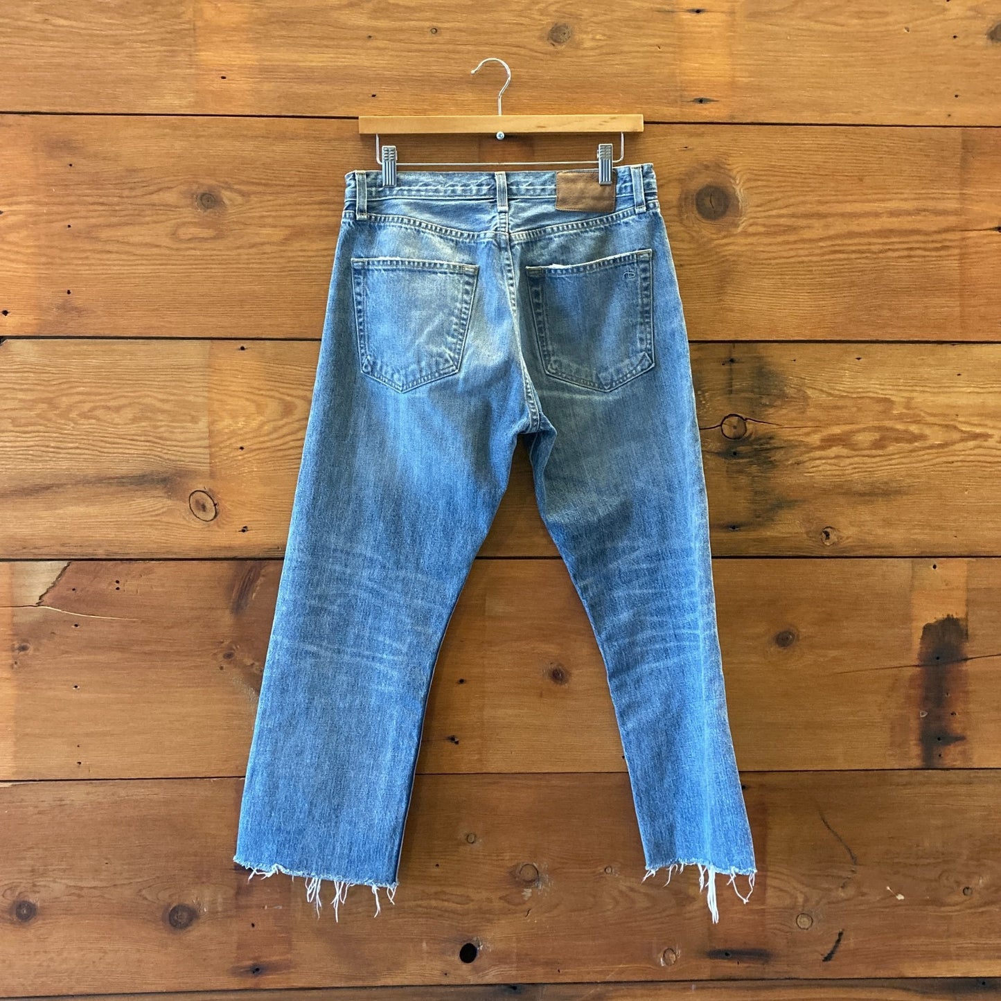 28 - Rag & Bone Flexi Sofie Willow Wash Wide Leg Frayed Hem Jeans 0102JM