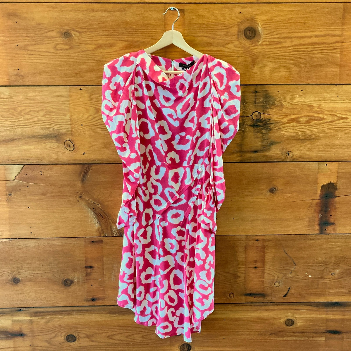 Isabel Marant Pink Drop Print Carley NEW Puff Sleeve Dress - Size 38 / 1029SB