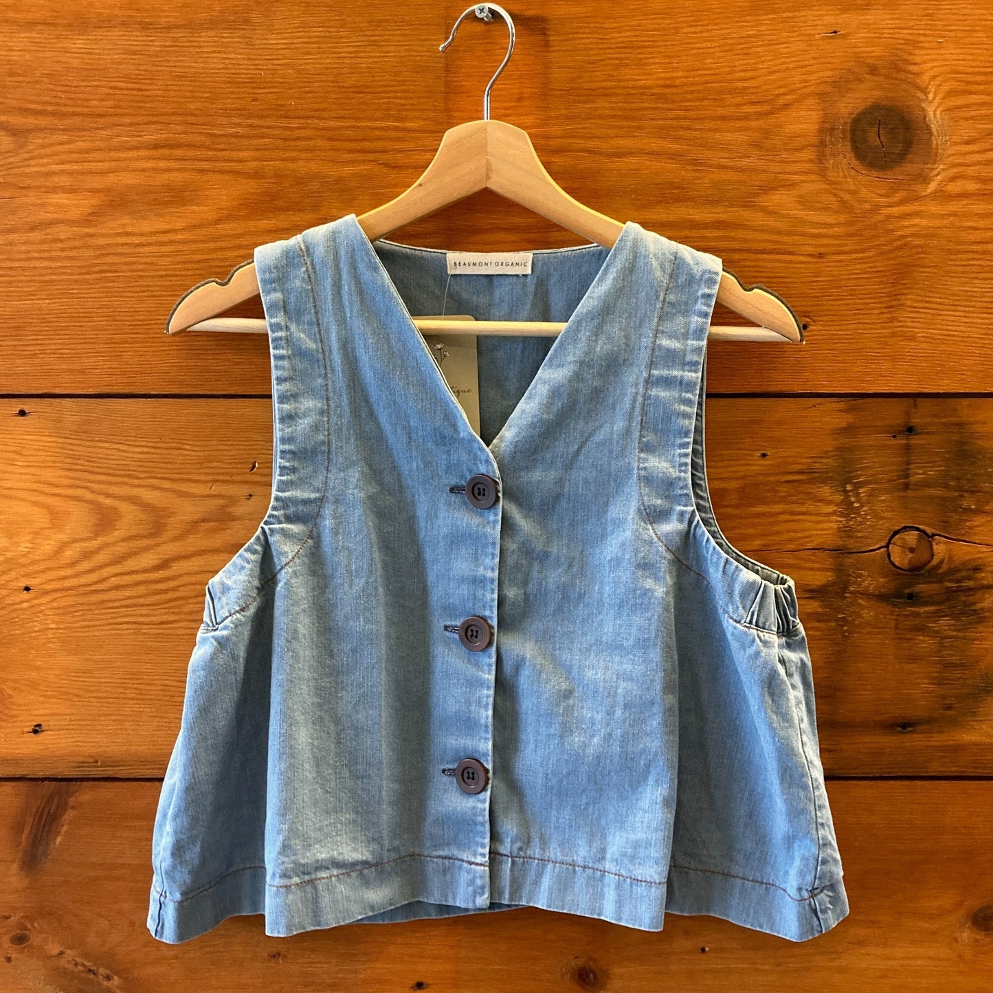 Beaumont Organic Chambray Jovie-Leigh OG Cotton Denim Vest - Size S - 0916VB