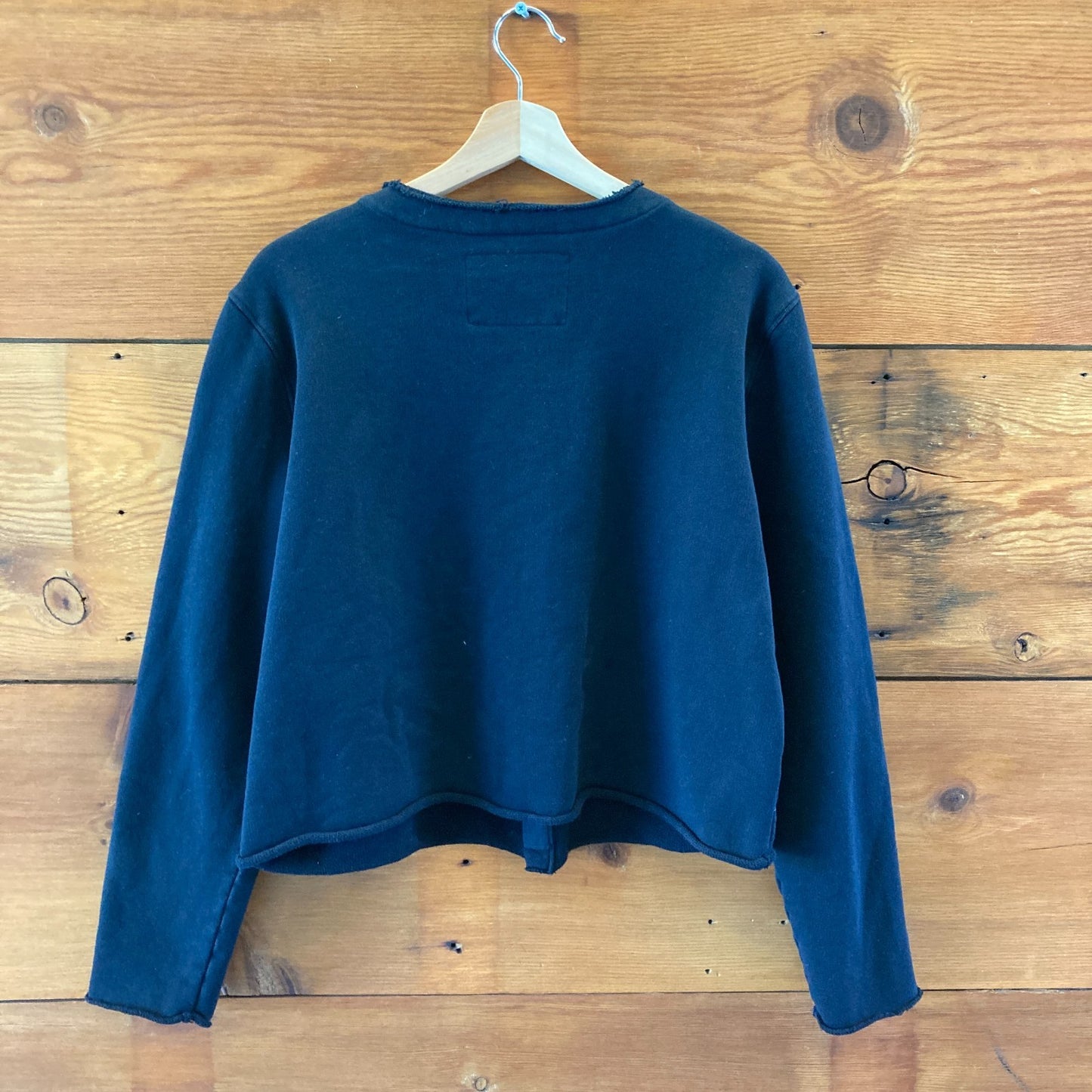 Frank & Eileen Black Jackie Sweatshirt Cardigan Triple Terry Jacket- 4427SC