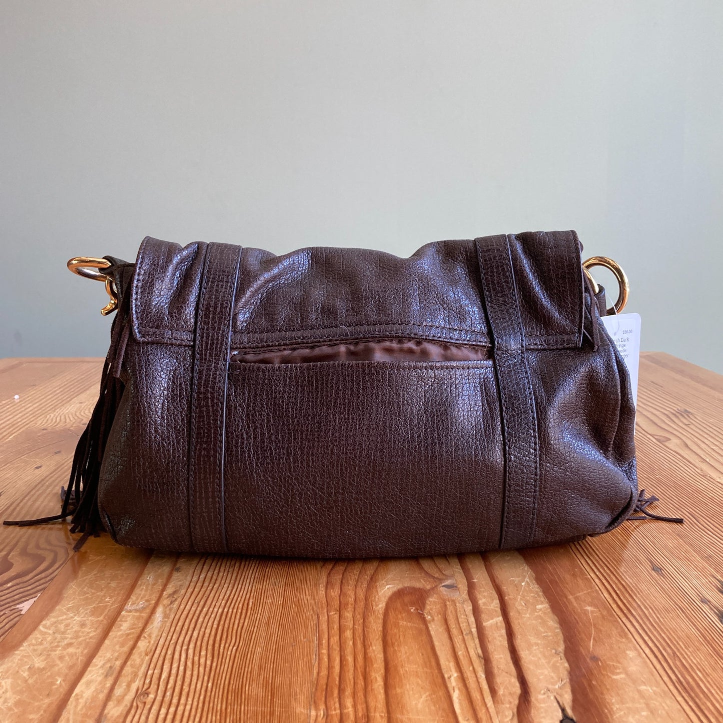 Tory Burch Dark Brown Fringe Leather Suede Sawla Messenger Bag - 0416PP